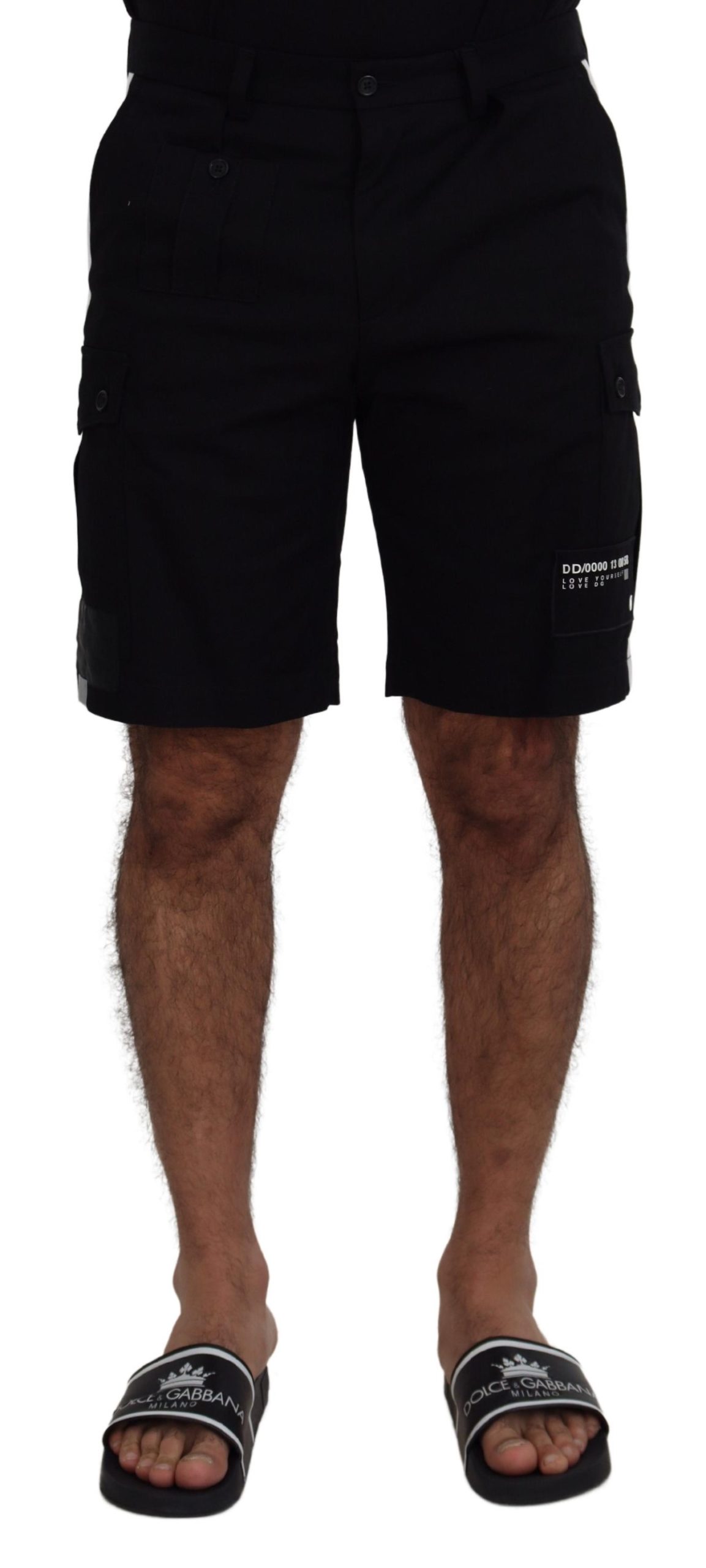 Dolce & Gabbana Schwarze Bermuda Cargo Freizeitshorts