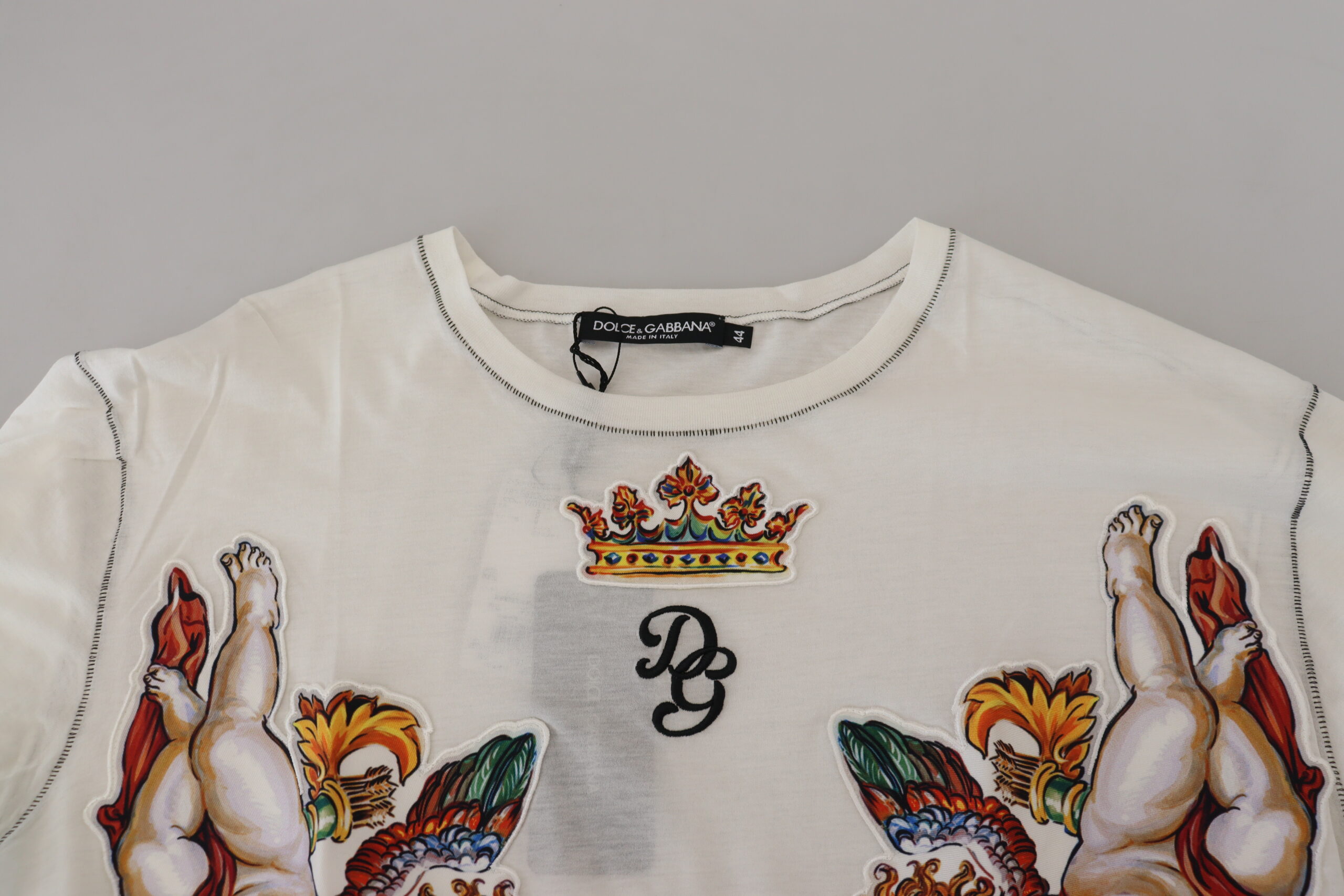Dolce & Gabbana Weißes bedrucktes Kurzarm-T-Shirt für Männer – Bild 6