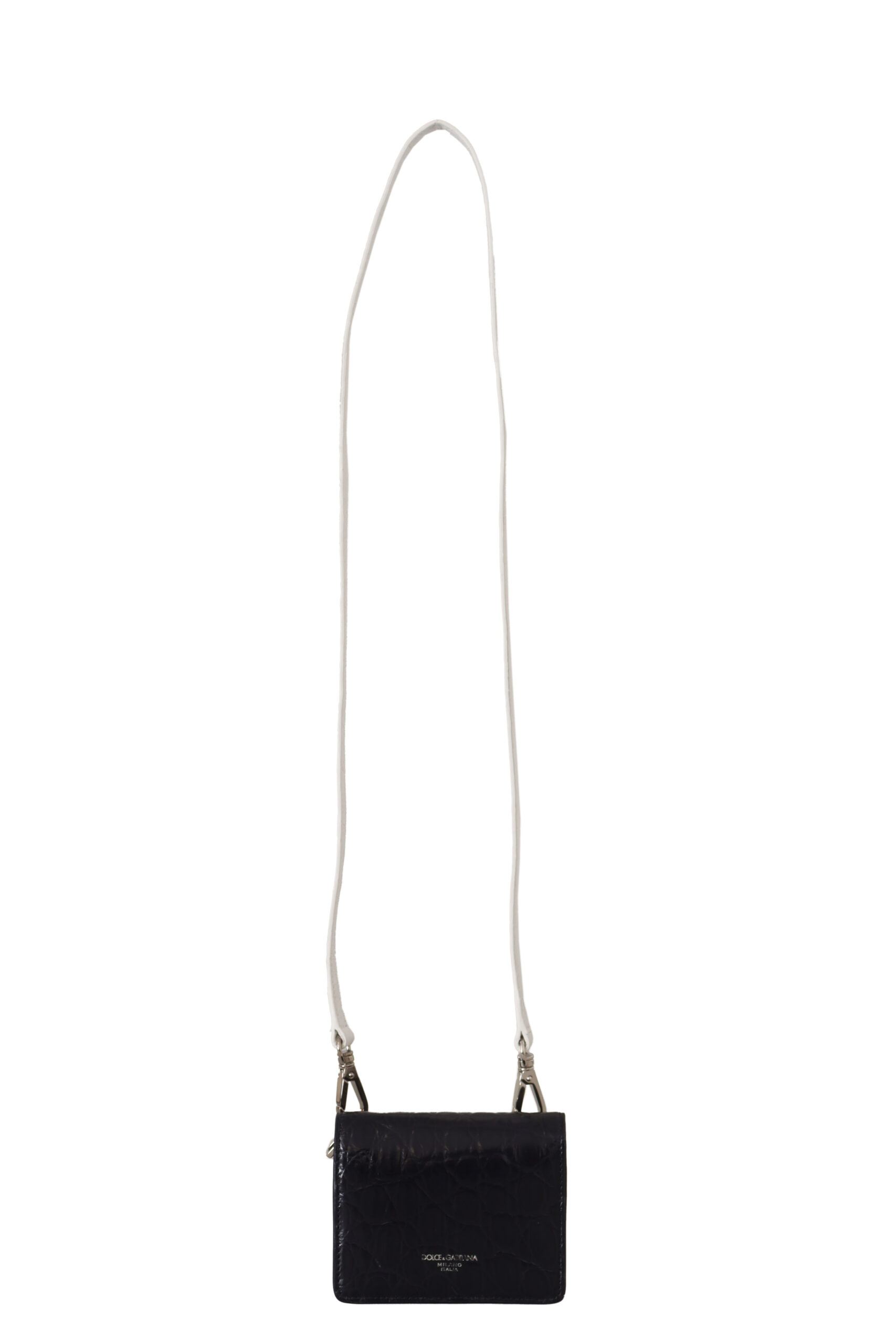 Dolce & Gabbana Blau Weiß Kaiman Lederband Kartenhalter Brieftasche – Bild 5