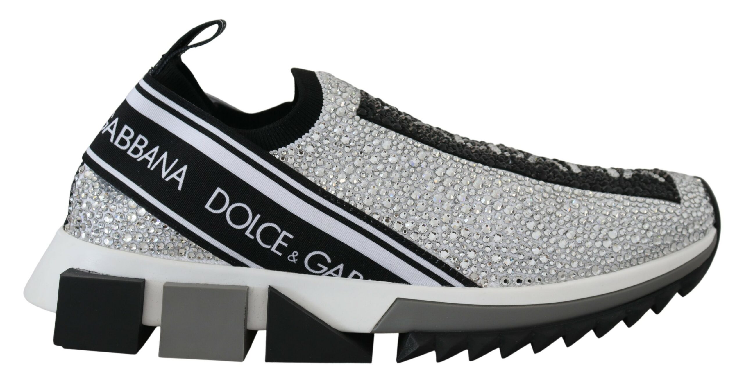 Dolce & Gabbana Silber Strass Sorrento Turnschuhe Schuhe