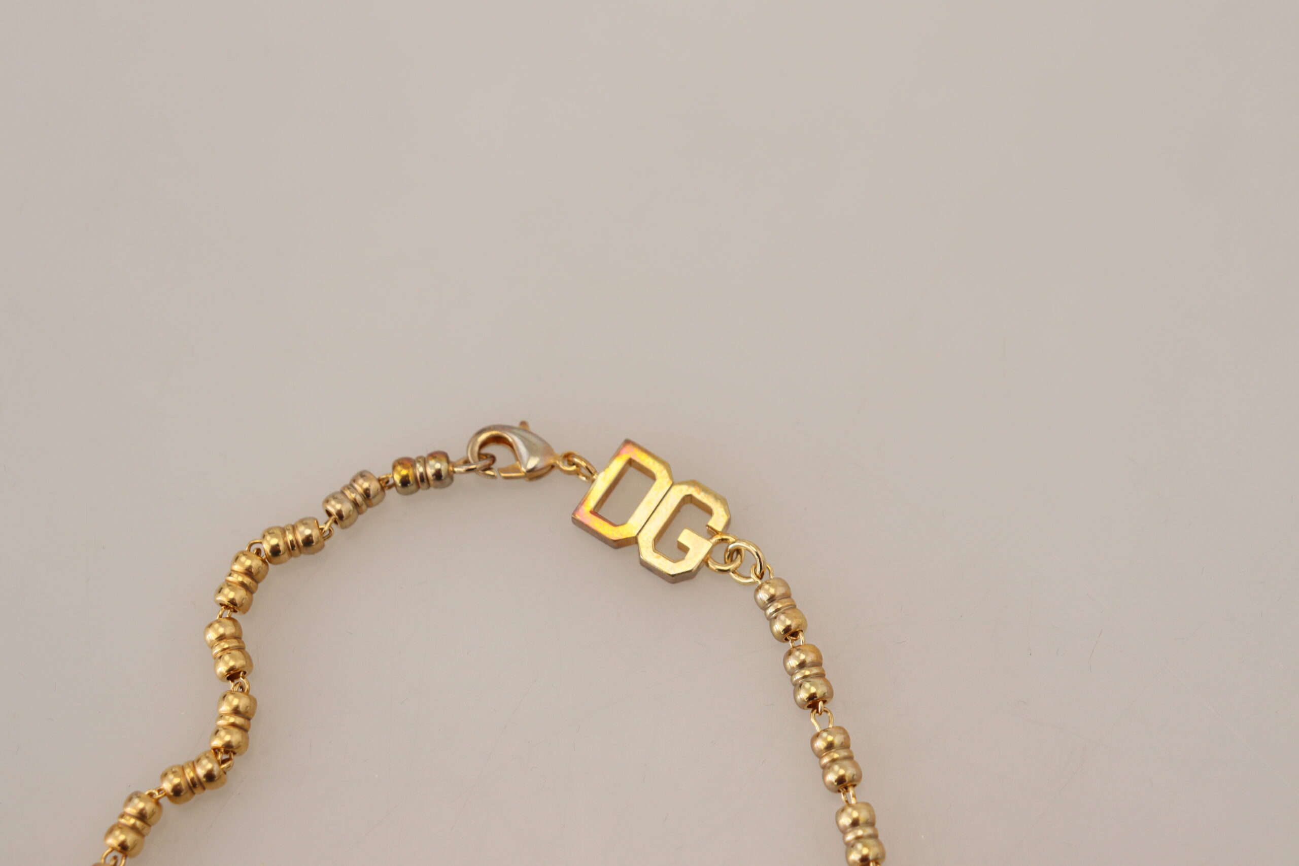 Dolce & Gabbana Gold Messing Kette SUPER PIG Anhänger Logo Halskette – Bild 6