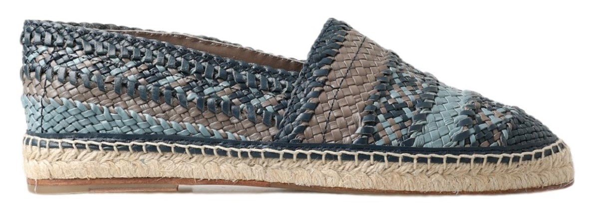 Dolce & Gabbana Blaugraue Leder Espadrille-Schuhe von Buffalo