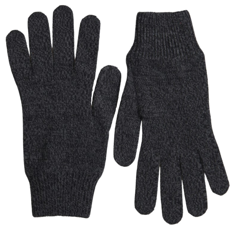 Dolce & Gabbana Graue Schurwolle stricken Hände Mitten Männer Handschuhe