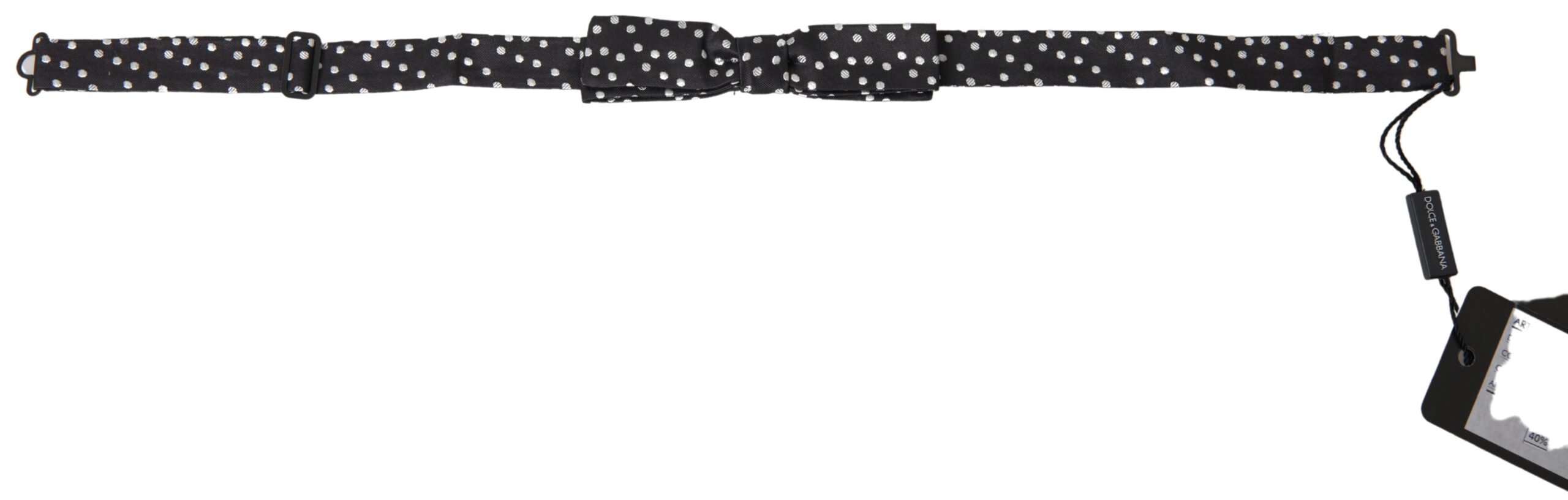 Dolce & Gabbana Schwarze Polka Dot Seide Verstellbare Männer Hals Papillon Fliege