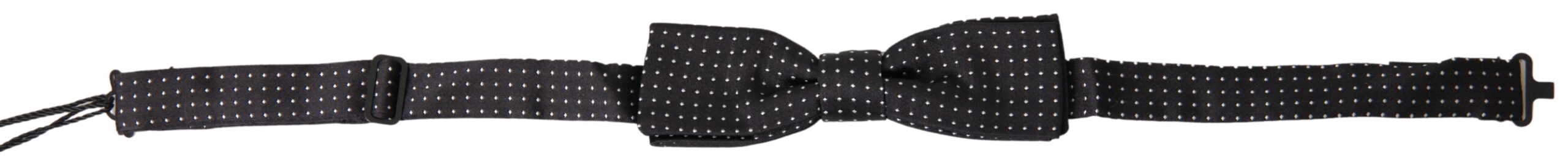 Dolce & Gabbana Schwarze Polka Dot Seide Verstellbare Männer Hals Papillon Fliege