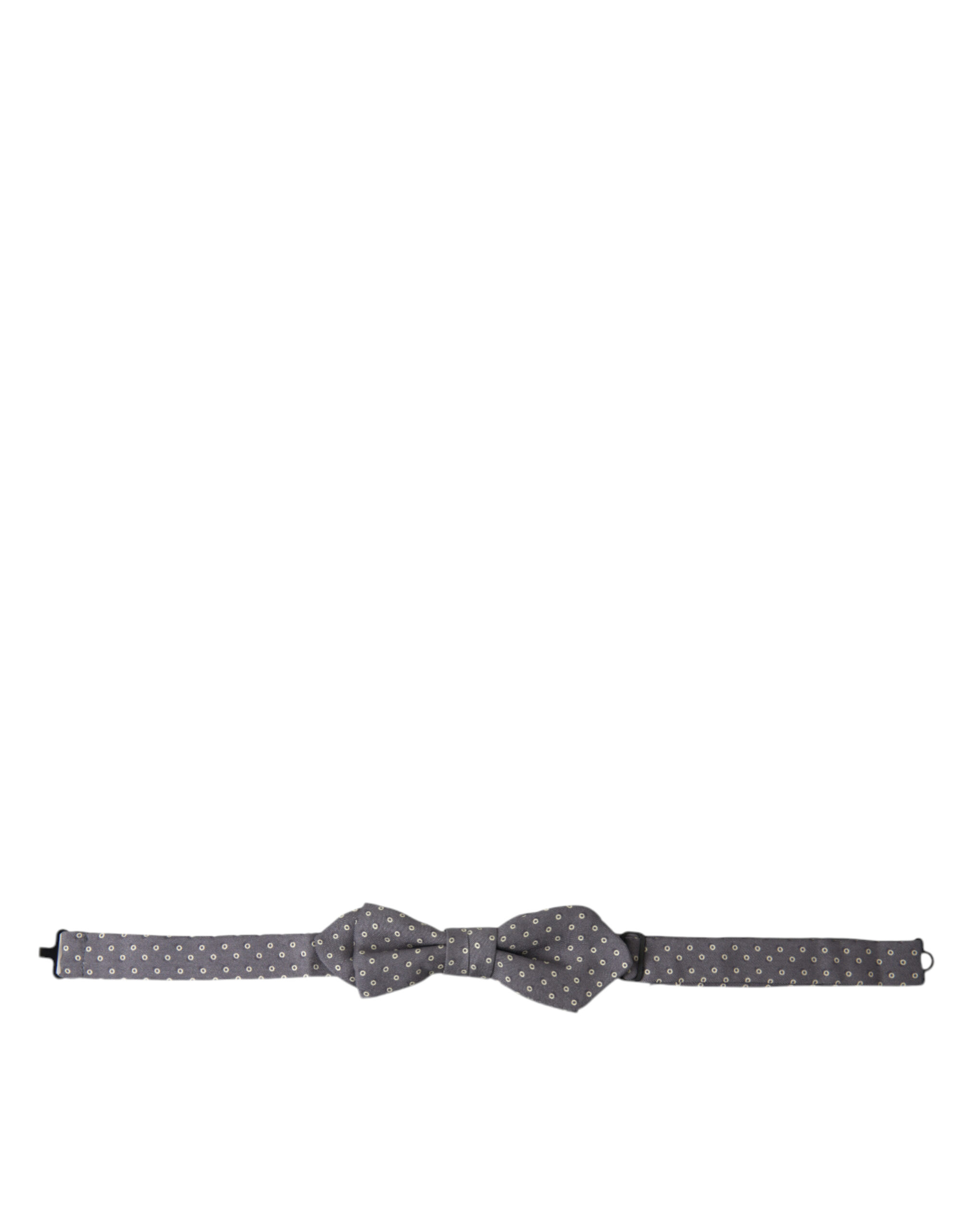 Dolce & Gabbana Graue Polka Dots Seidenfliege mit verstellbarem Halsausschnitt Papillon