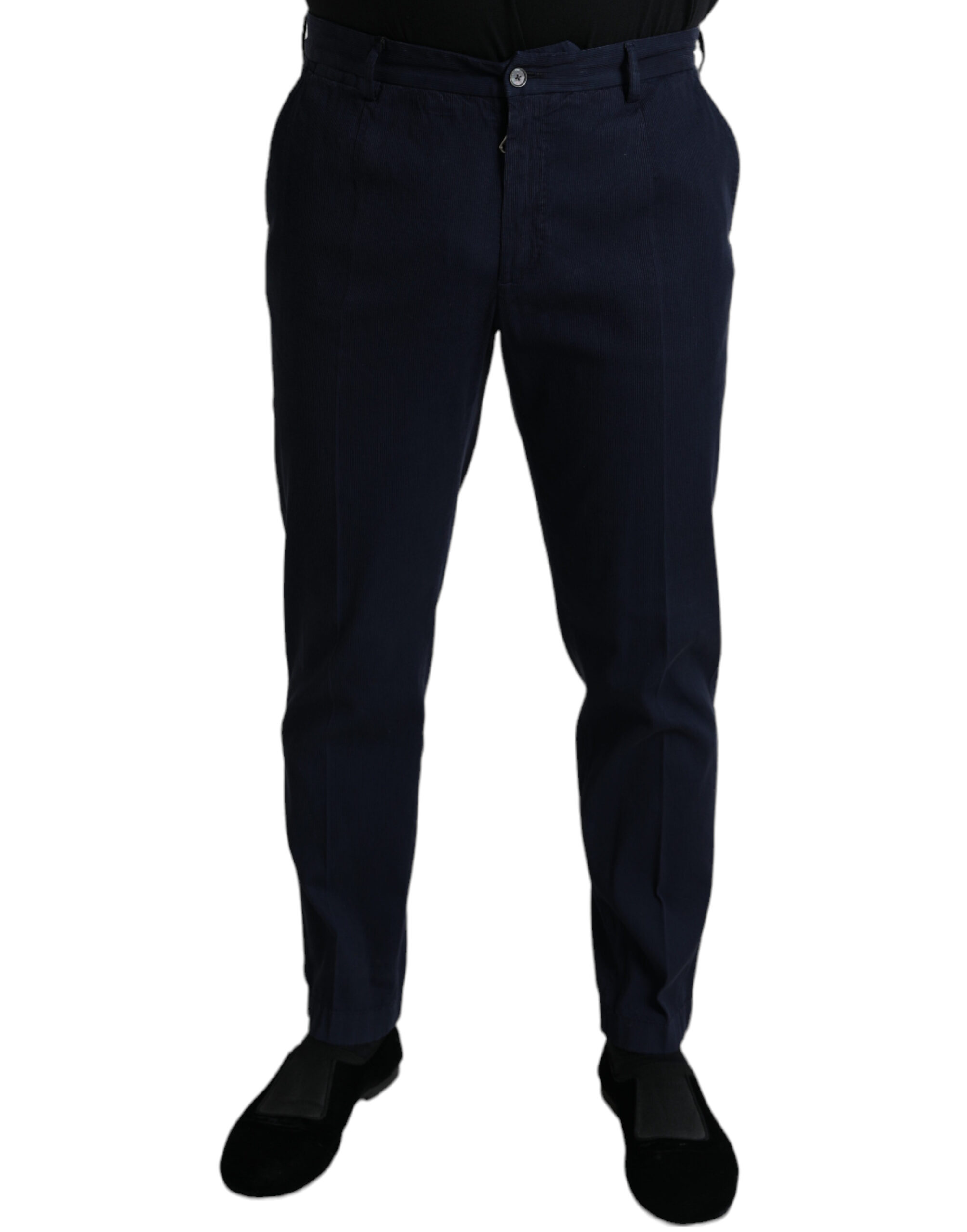 Dolce & Gabbana Dunkelblaue Baumwoll-Stretch-Hose mit schmaler Passform