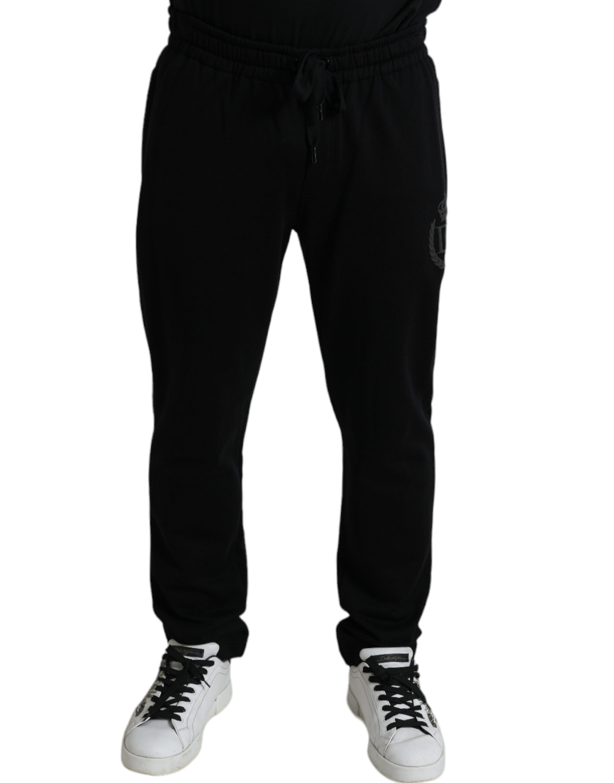 Dolce & Gabbana Schwarze DG Logo Skinny Jogger-Sweatpants Hose