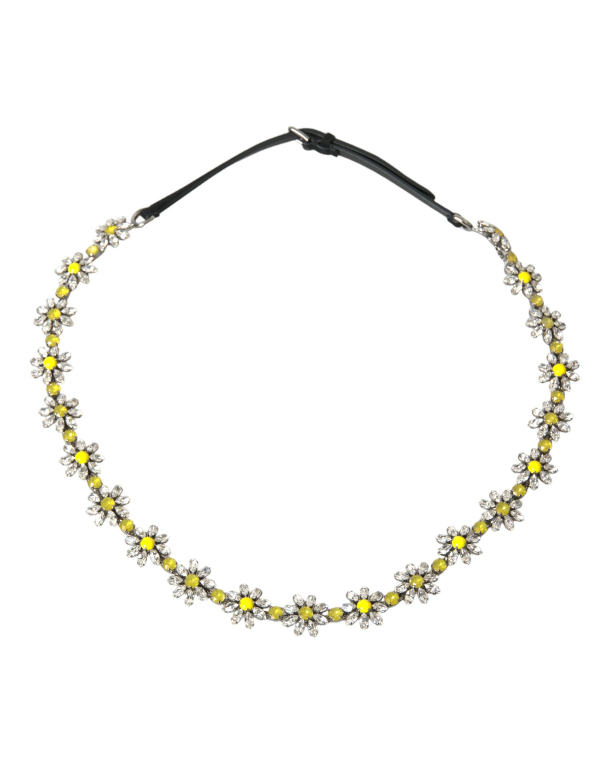 Dolce & Gabbana Schwarzer Daisy Crystal Dauphine Taillengürtel