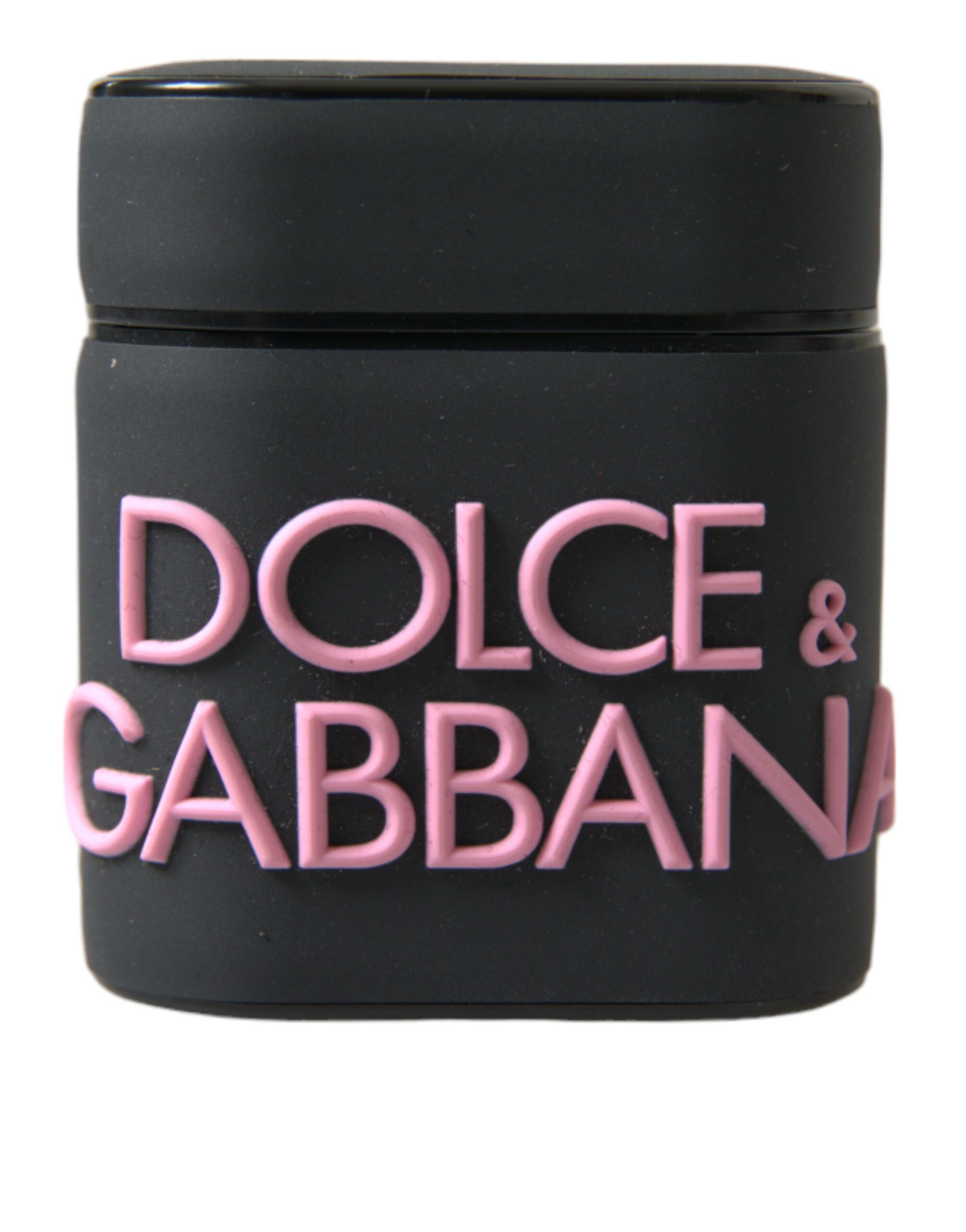 Dolce & Gabbana Schwarz-Rosa Silikon geprägte Logo Airpods Fall