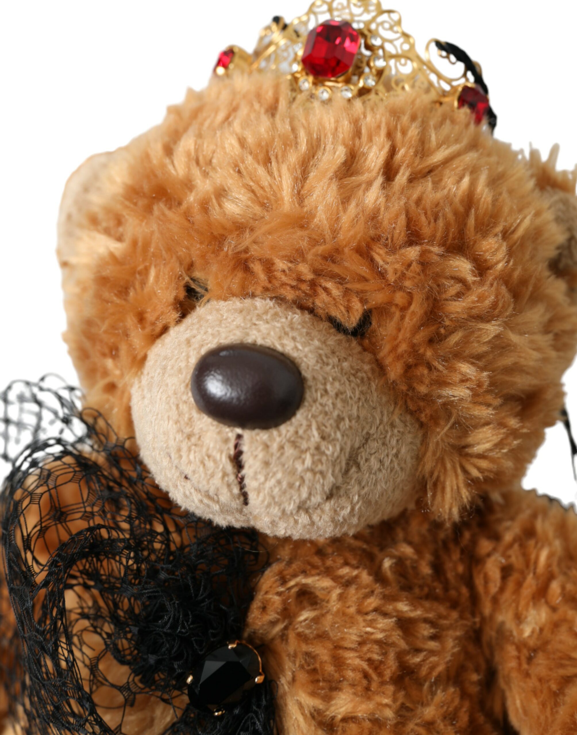 Dolce & Gabbana Brauner Teddybär Gold Kristallkrone Haarband Diadem – Bild 3