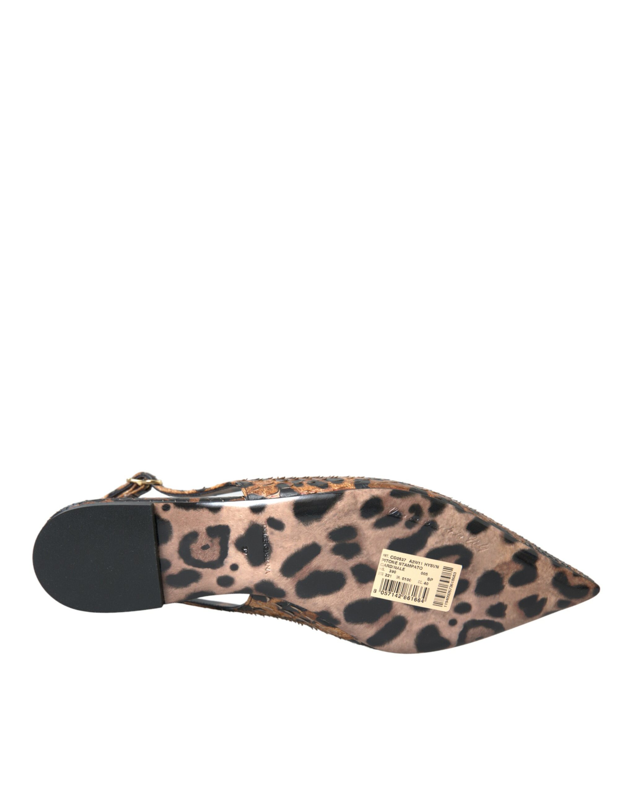 Dolce & Gabbana Braun Leopard Exotische Haut Slingback Schuhe – Bild 6