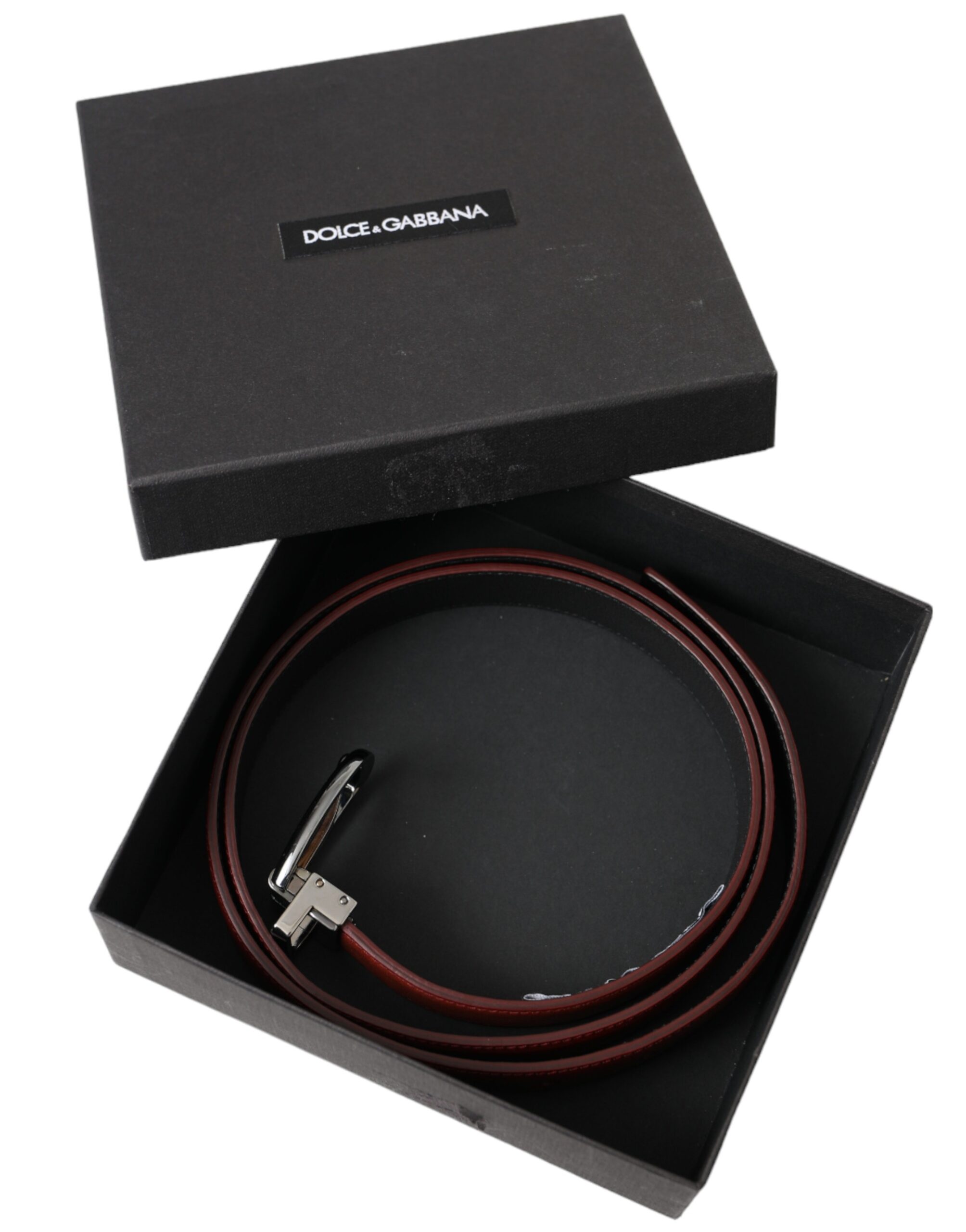 Dolce & Gabbana Braunes Leder Silber Metallschnalle Gürtel Männer – Bild 6