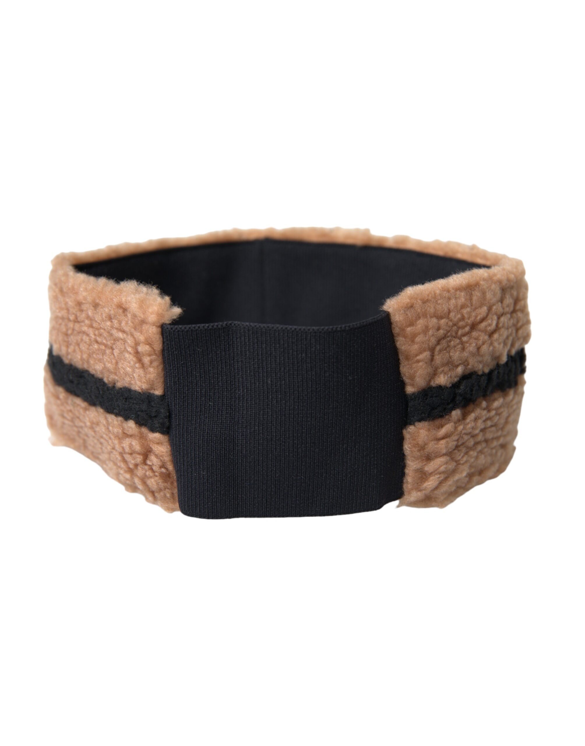 Dolce & Gabbana Braun Schwarz Fleece Wolle Stirnband Hut Männer – Bild 4