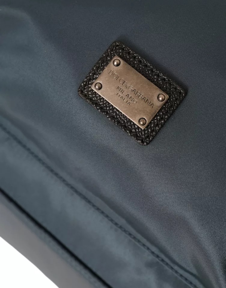 Dolce & Gabbana Blaues Nylon #DGFamily Patch Männer Rucksack Tasche – Bild 4