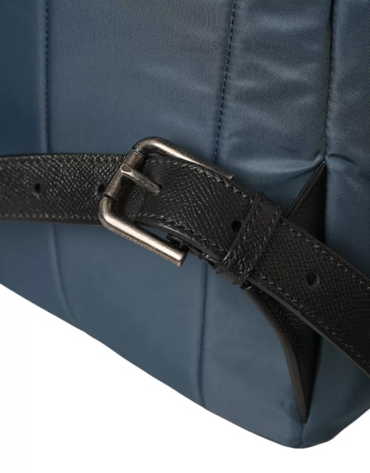 Dolce & Gabbana Blaues Nylon #DGFamily Patch Männer Rucksack Tasche – Bild 7