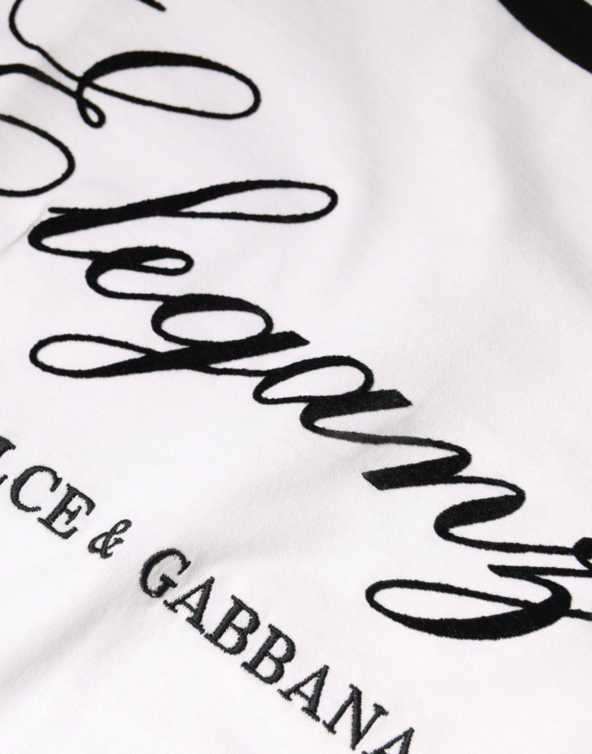 Dolce & Gabbana Weißes Eleganza Print T-Shirt mit kurzen Ärmeln aus Baumwolle – Bild 6