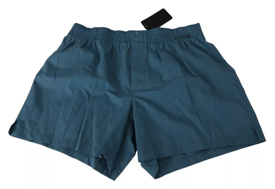 Dolce & Gabbana Blaue Baumwoll-Boxershorts Regular Unterwäsche