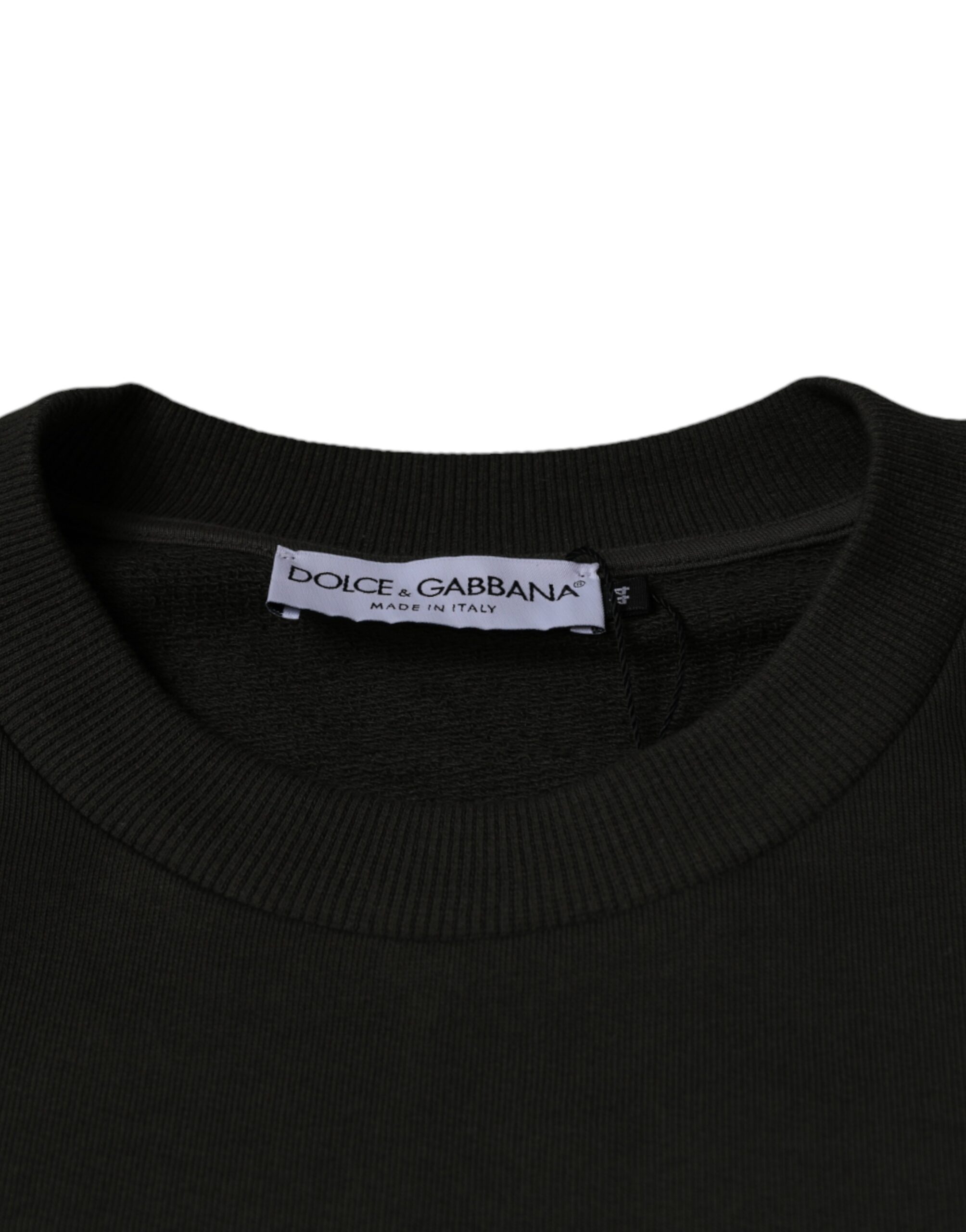 Dolce & Gabbana Armeegrüner DG Crown Rundhals-Pullover – Bild 7