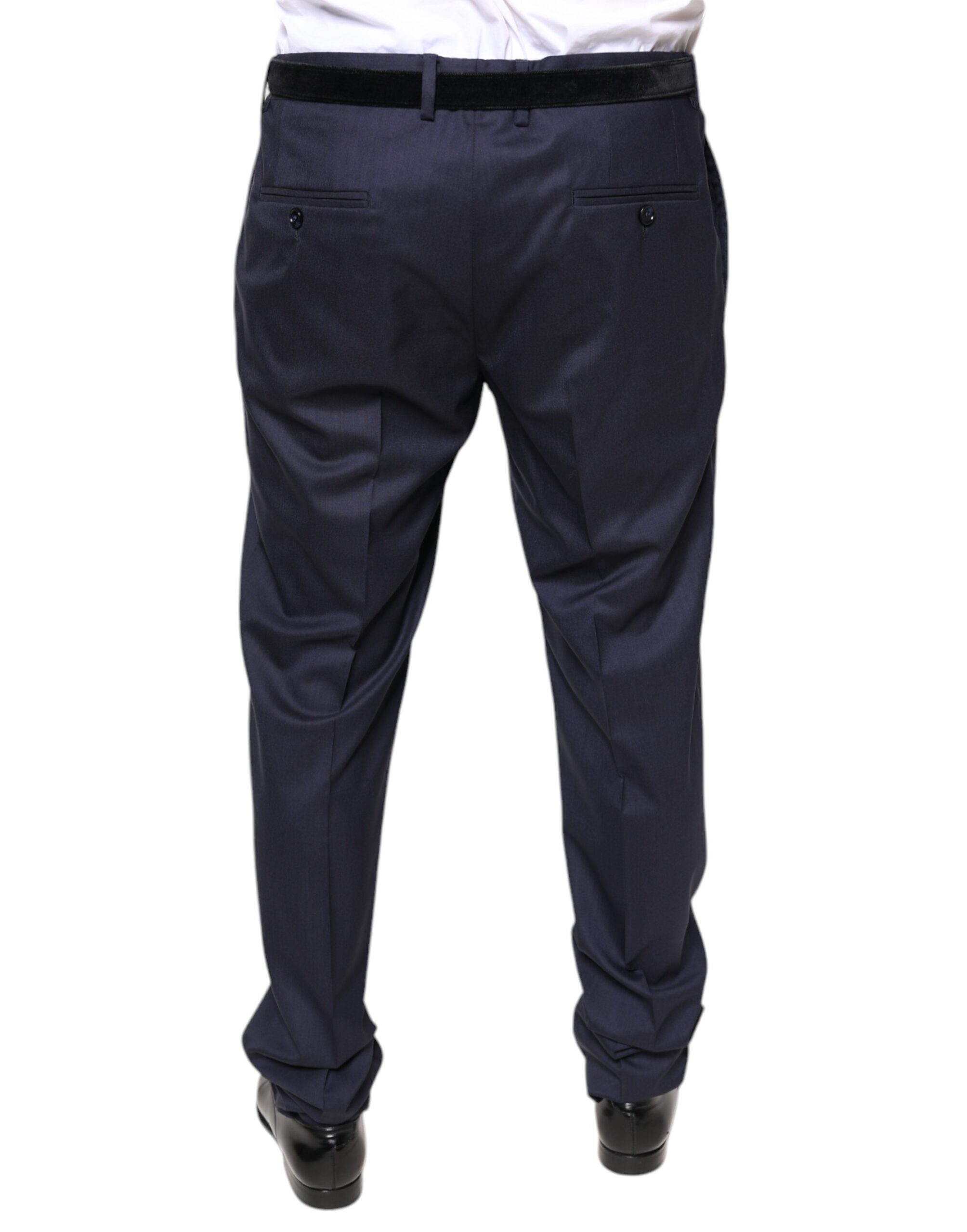 Dolce & Gabbana Blaue Wolle Skinny Formal Dress Pants – Bild 4