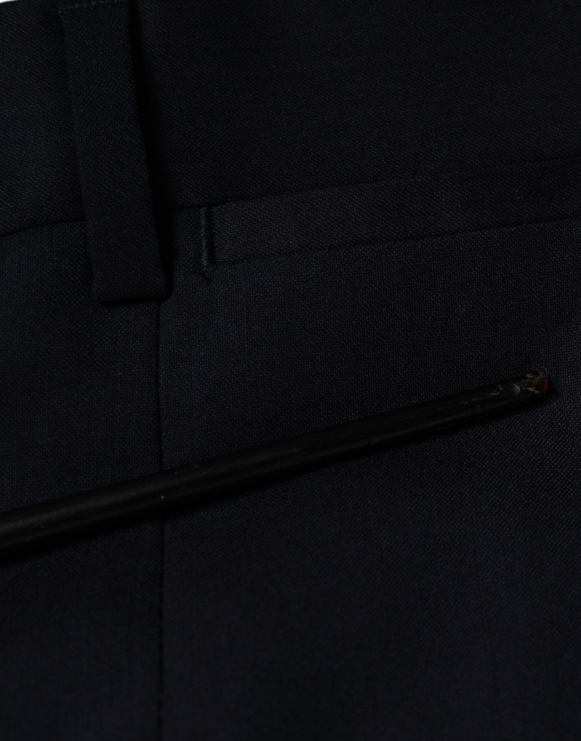 Dolce & Gabbana Blaue Wolle Skinny Formal Dress Pants – Bild 7