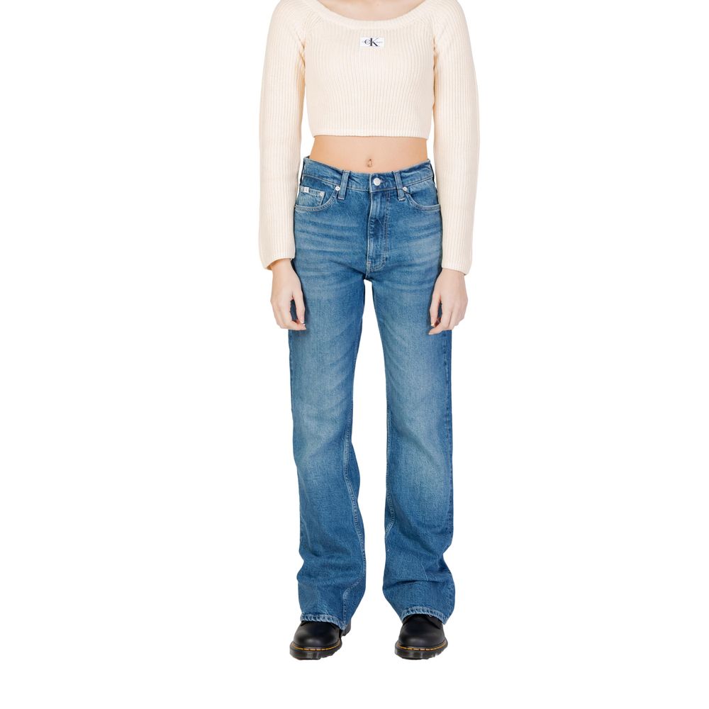 Calvin Klein Jeans Blaue Mom-Jeans aus Baumwolle