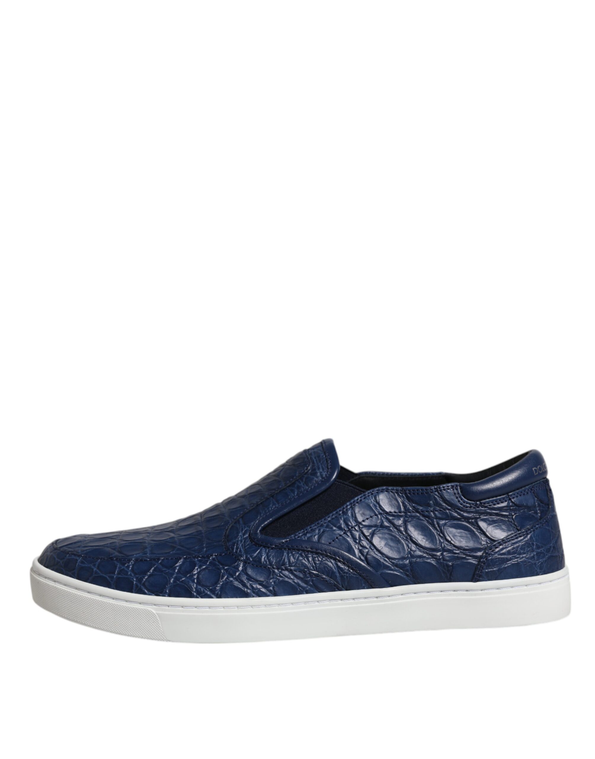 Dolce & Gabbana Blau Croc Exotische Leder Männer Turnschuhe Schuhe – Bild 6
