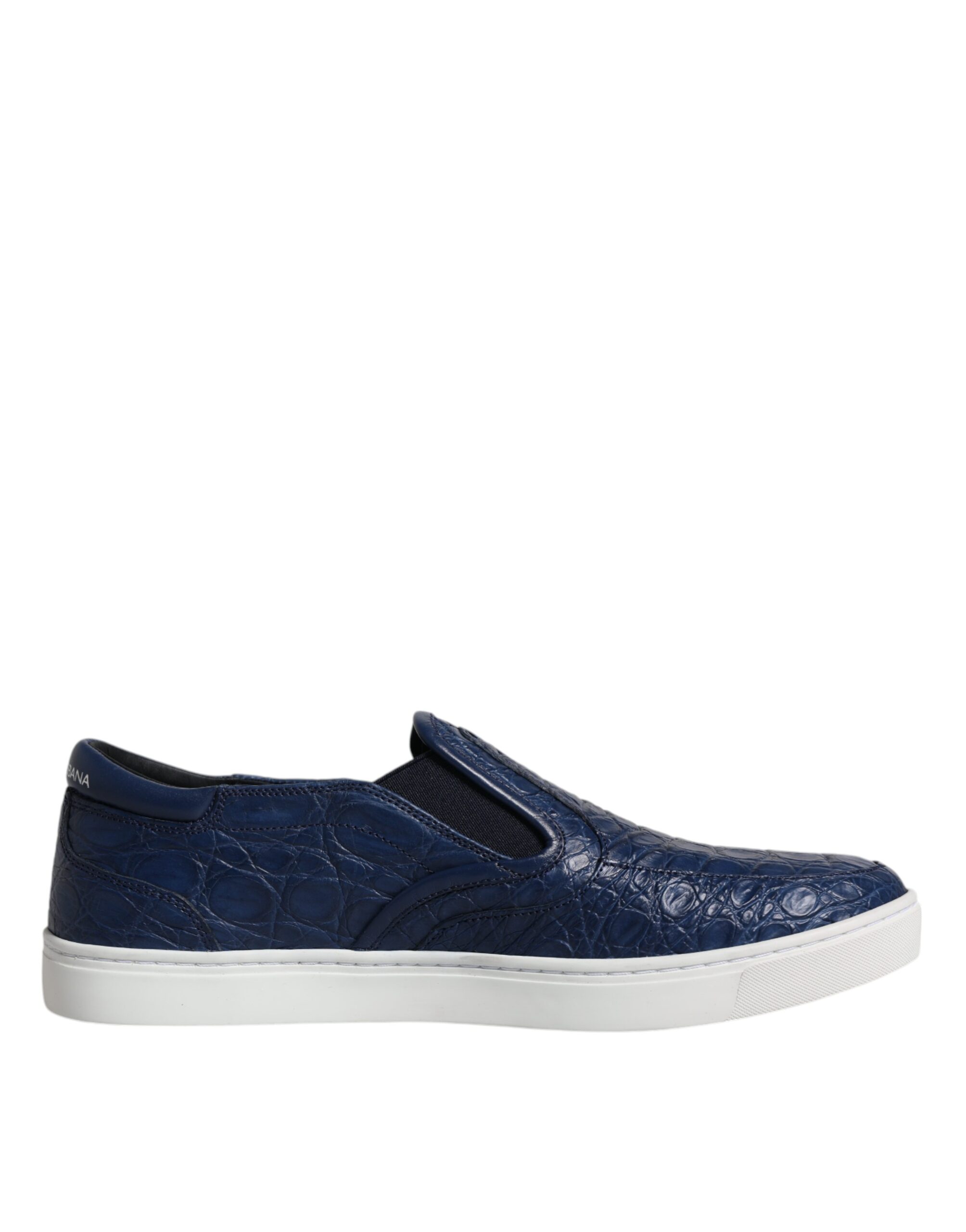 Dolce & Gabbana Blau Croc Exotische Leder Männer Turnschuhe Schuhe – Bild 7