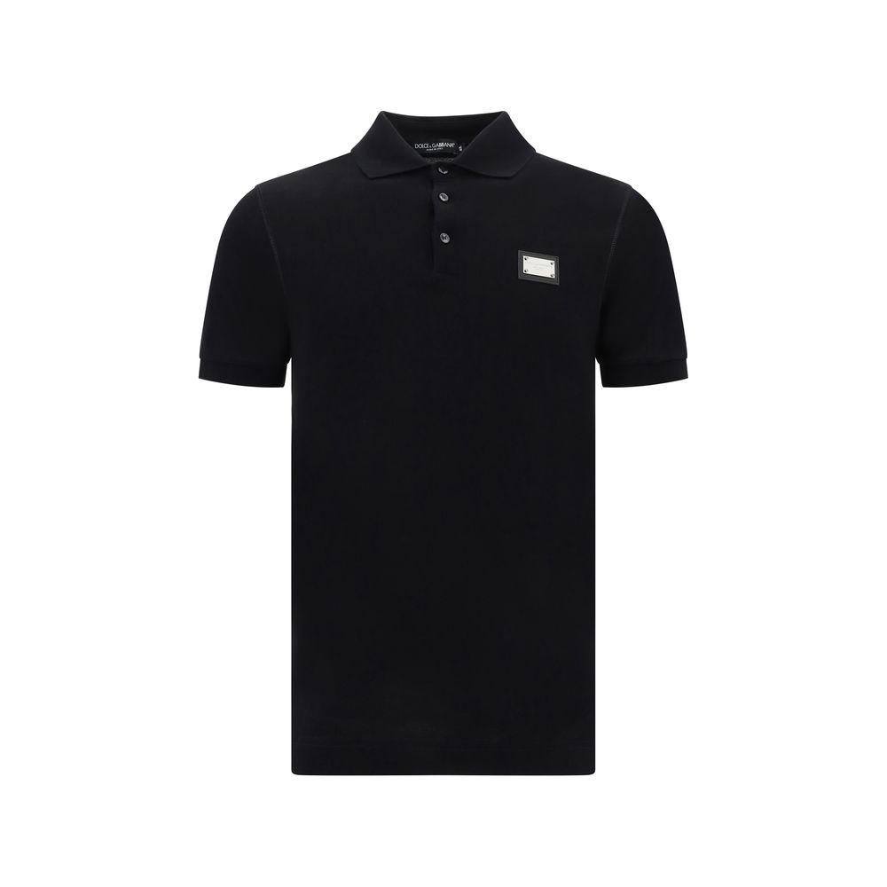 Dolce & Gabbana Schwarzes Baumwoll-Poloshirt