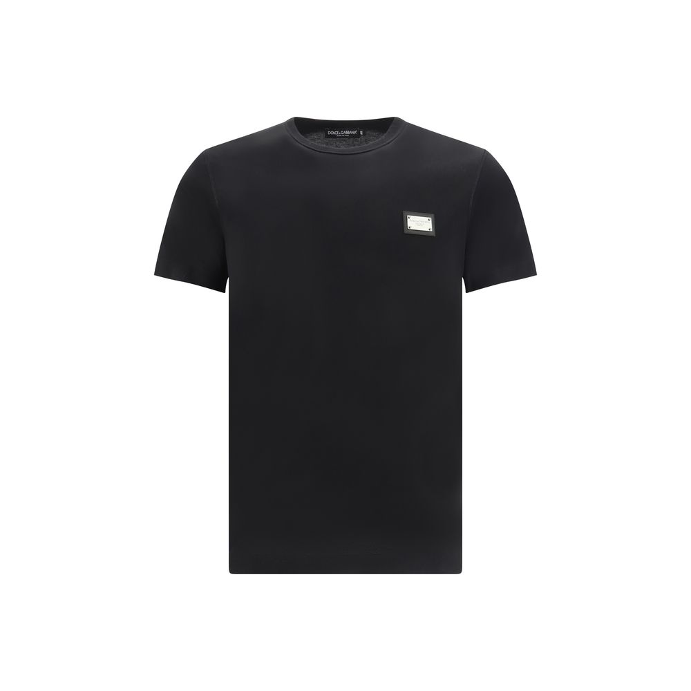 Dolce & Gabbana Schwarzes Baumwoll-T-Shirt