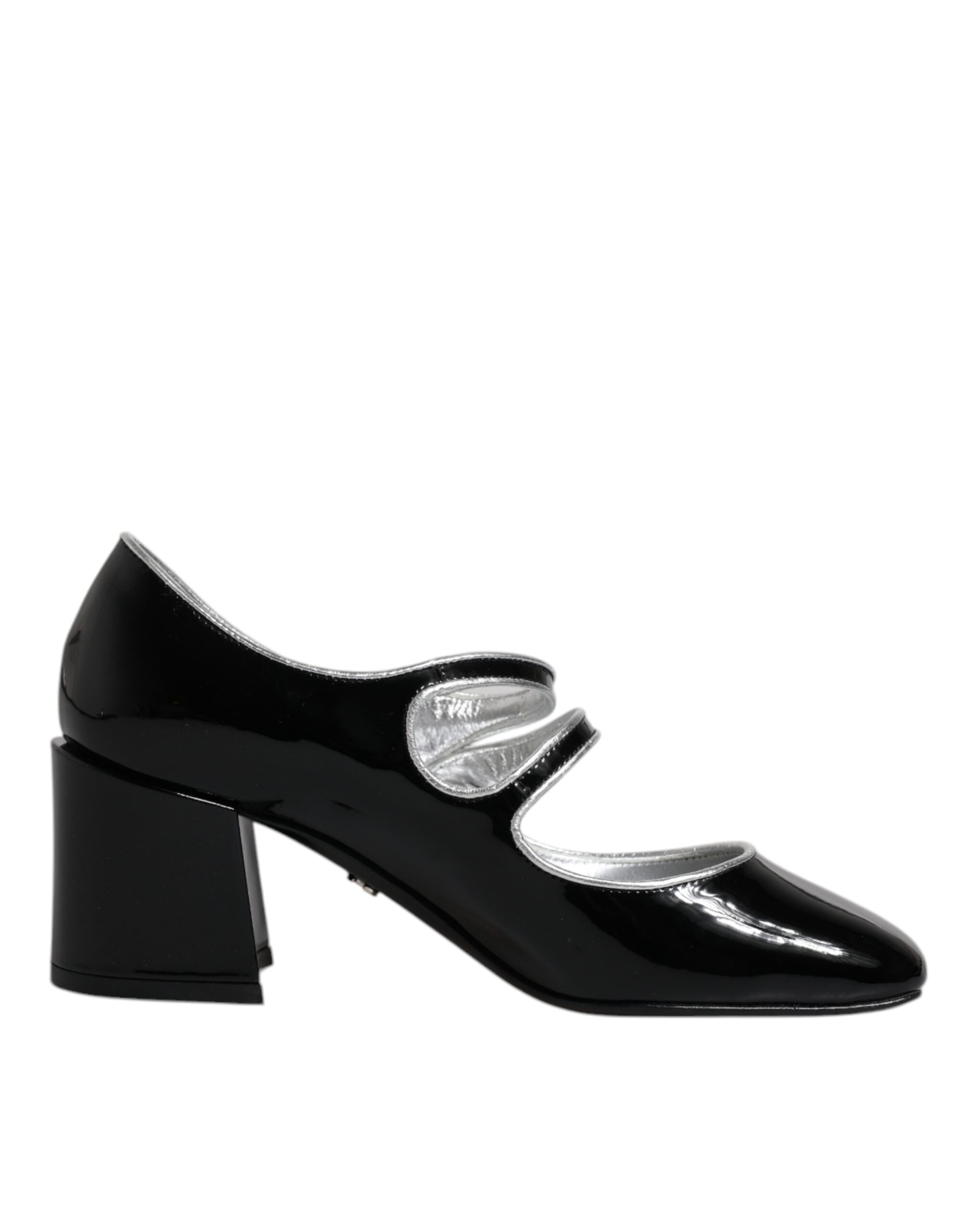 Dolce & Gabbana Schwarz Lackleder Kristall Mary Jane Pumps Schuhe