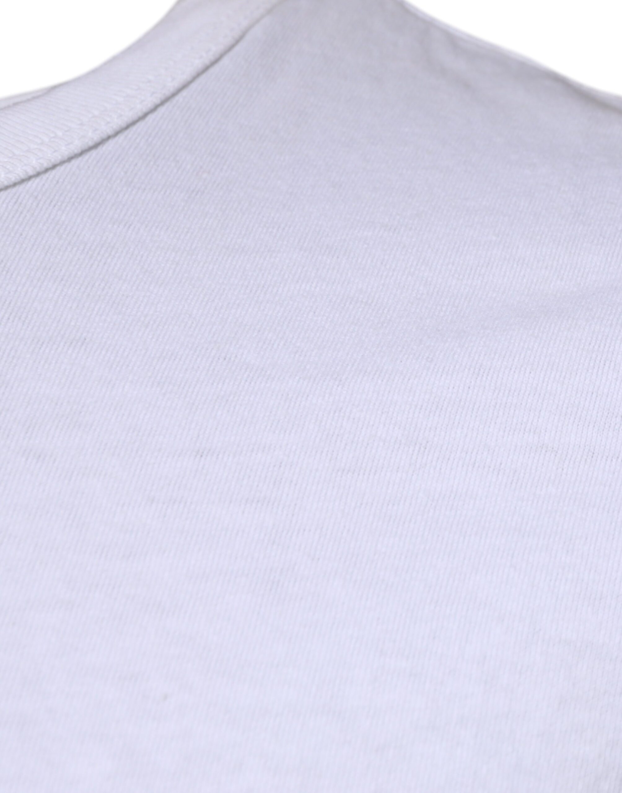 Dolce & Gabbana Weißes Streifen-T-Shirt mit Rundhalsausschnitt und kurzen Ärmeln – Bild 4