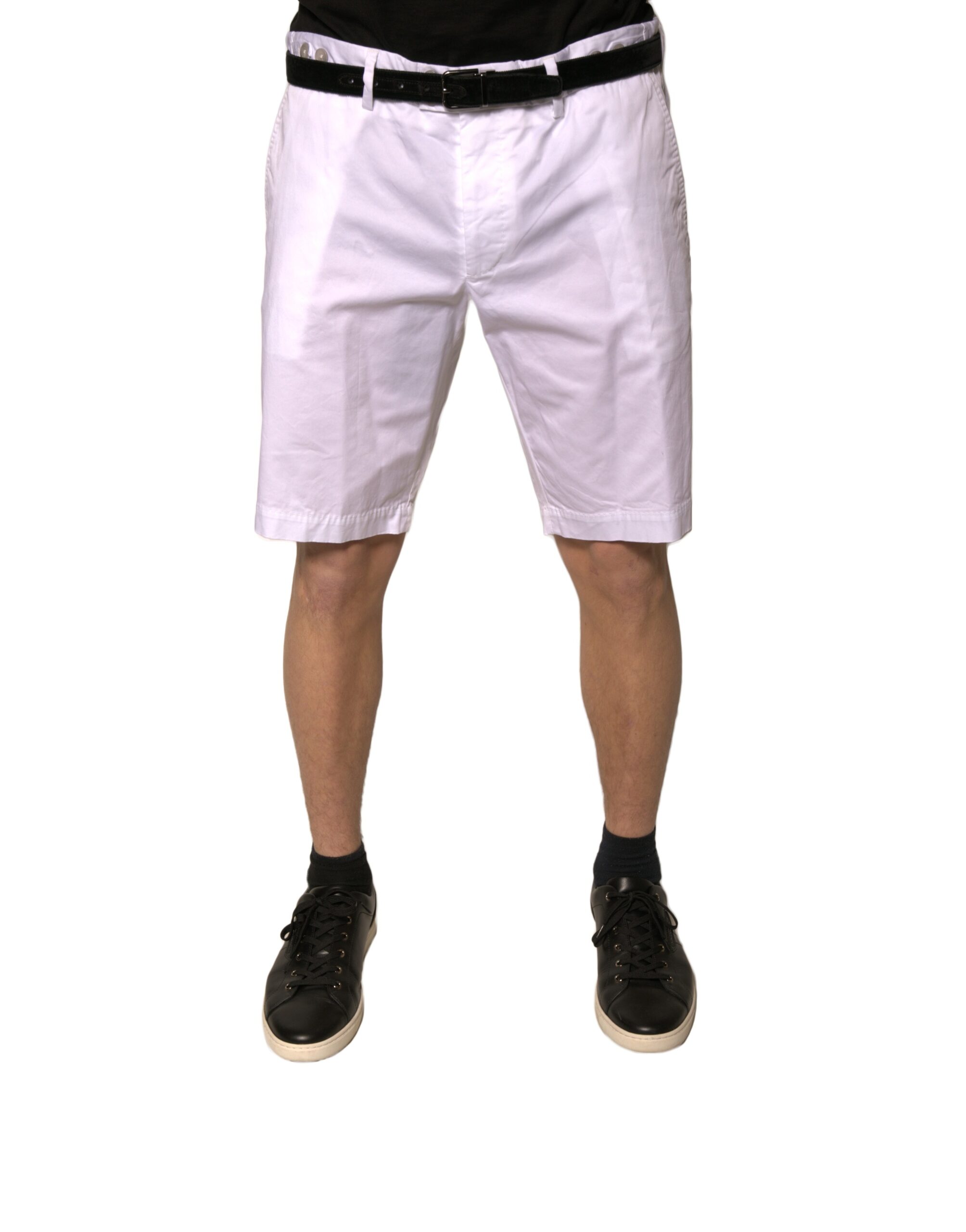Dolce & Gabbana Weiße Chinos Baumwolle Stretch Casual Shorts