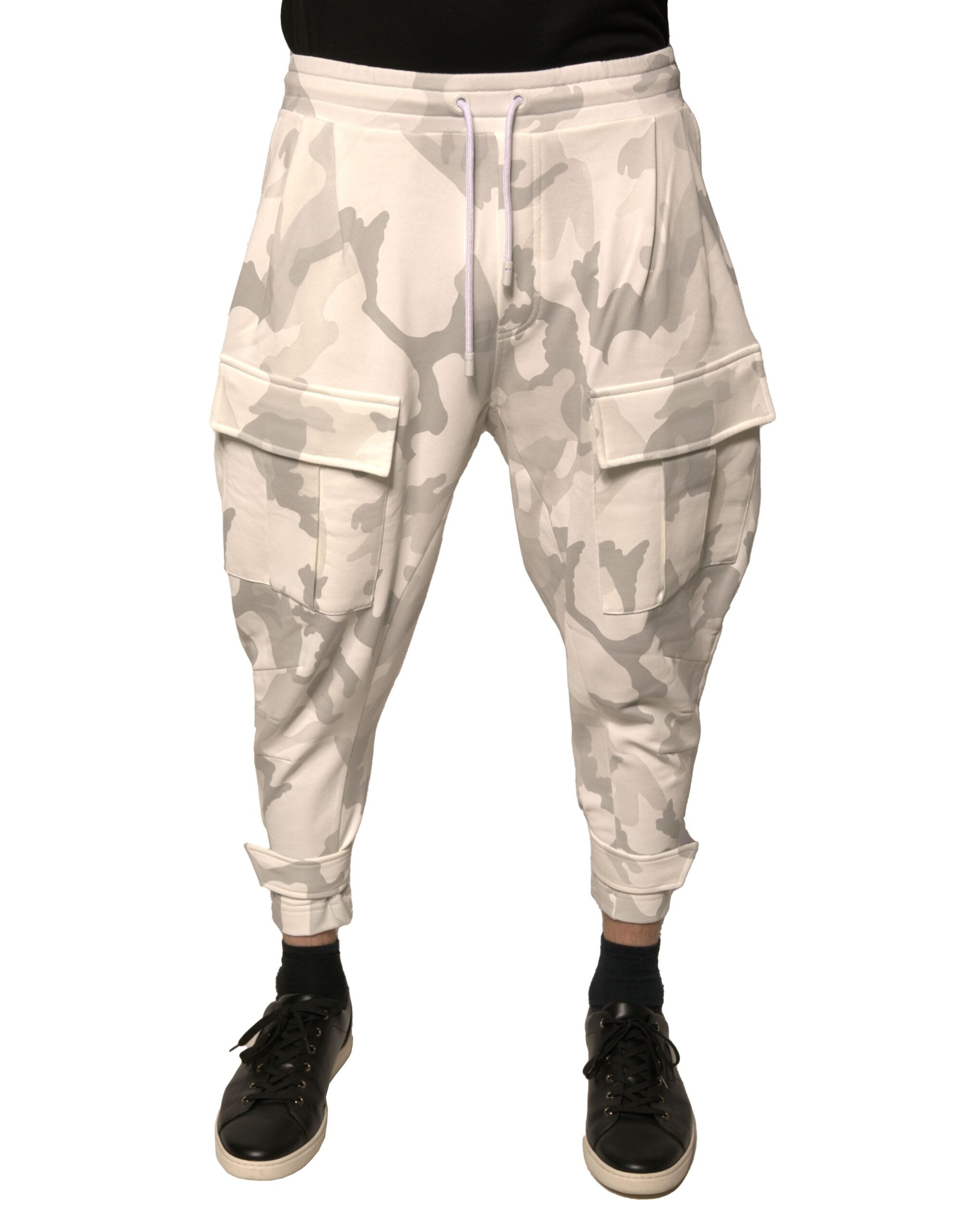 Dolce & Gabbana Weiße Camouflage Cargo-Jogger-Hose