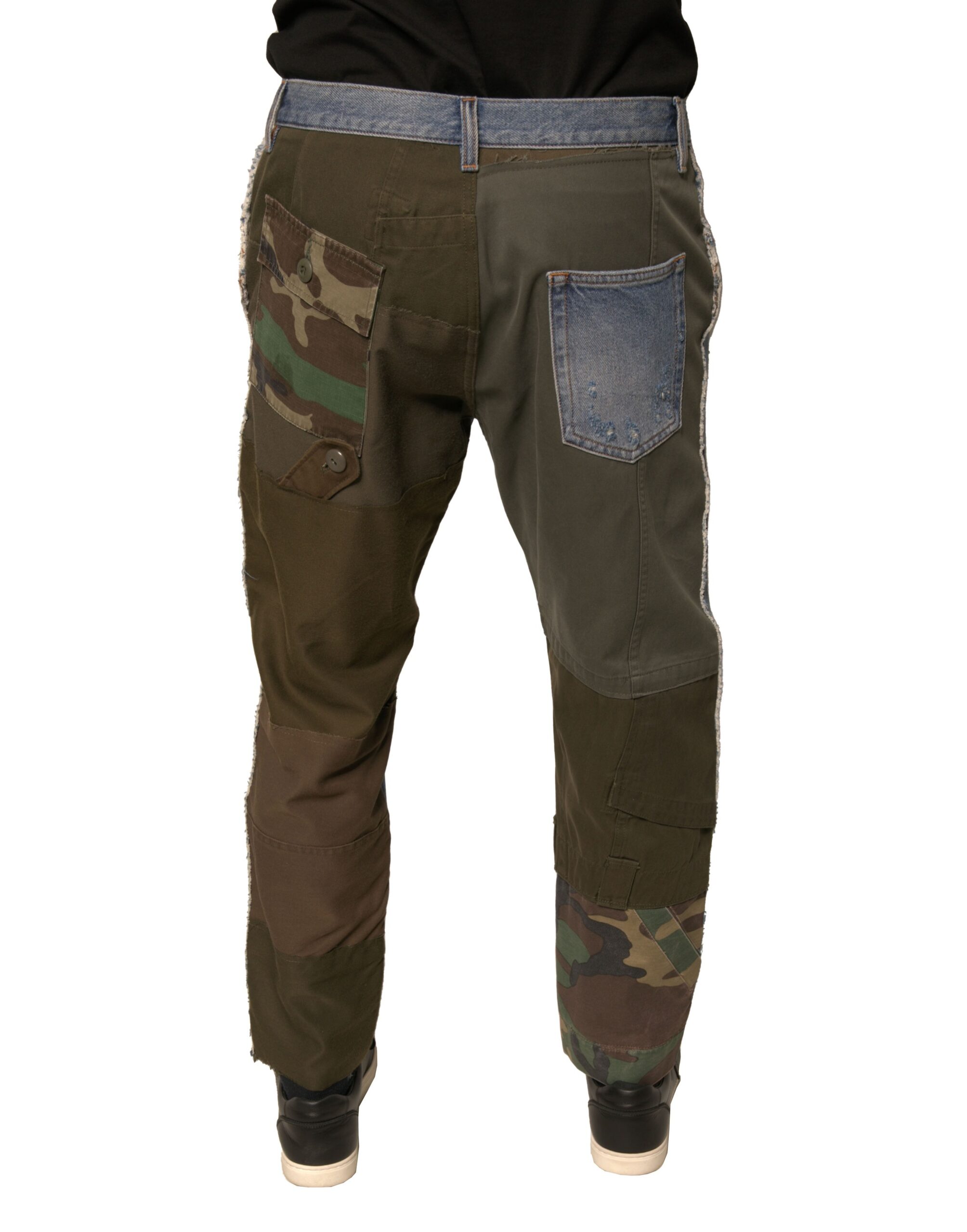 Dolce & Gabbana Blaue zerfledderte Straight Cropped Denim Jeans – Bild 4