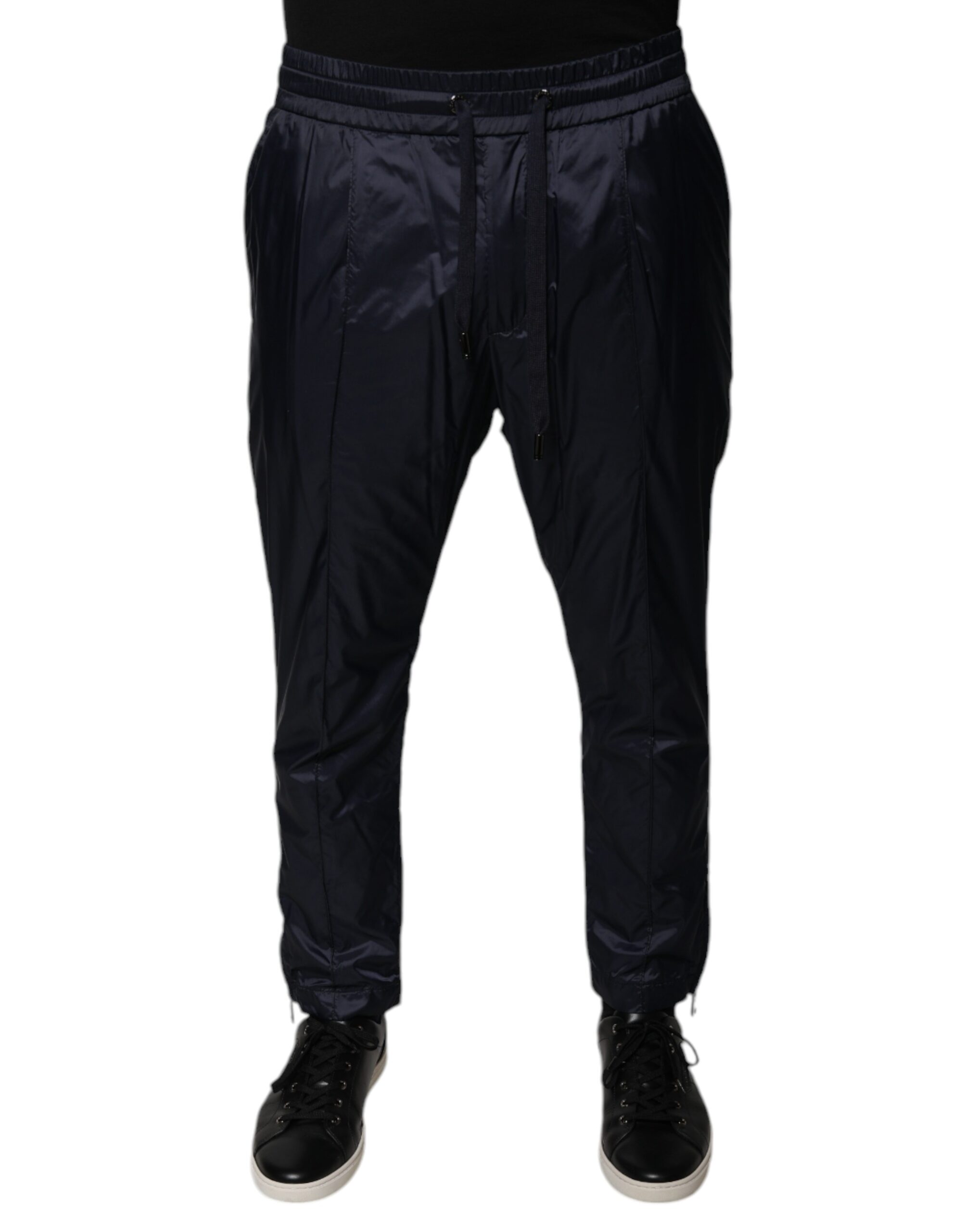 Dolce & Gabbana Dunkelblaue Baumwoll-Skinny-Sweatpants-Hose