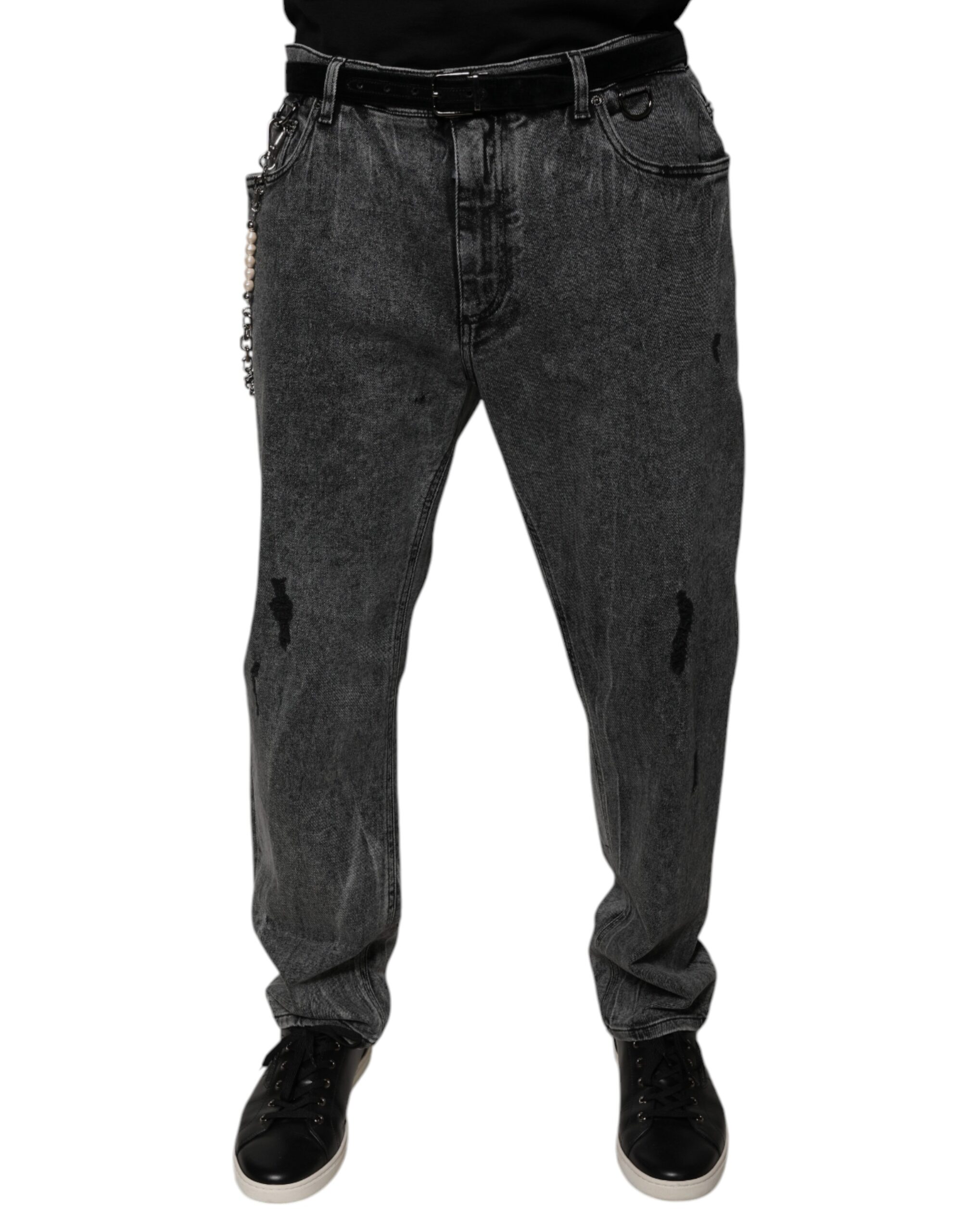 Dolce & Gabbana Dunkelgraue Skinny Denim Jeans aus Baumwolle
