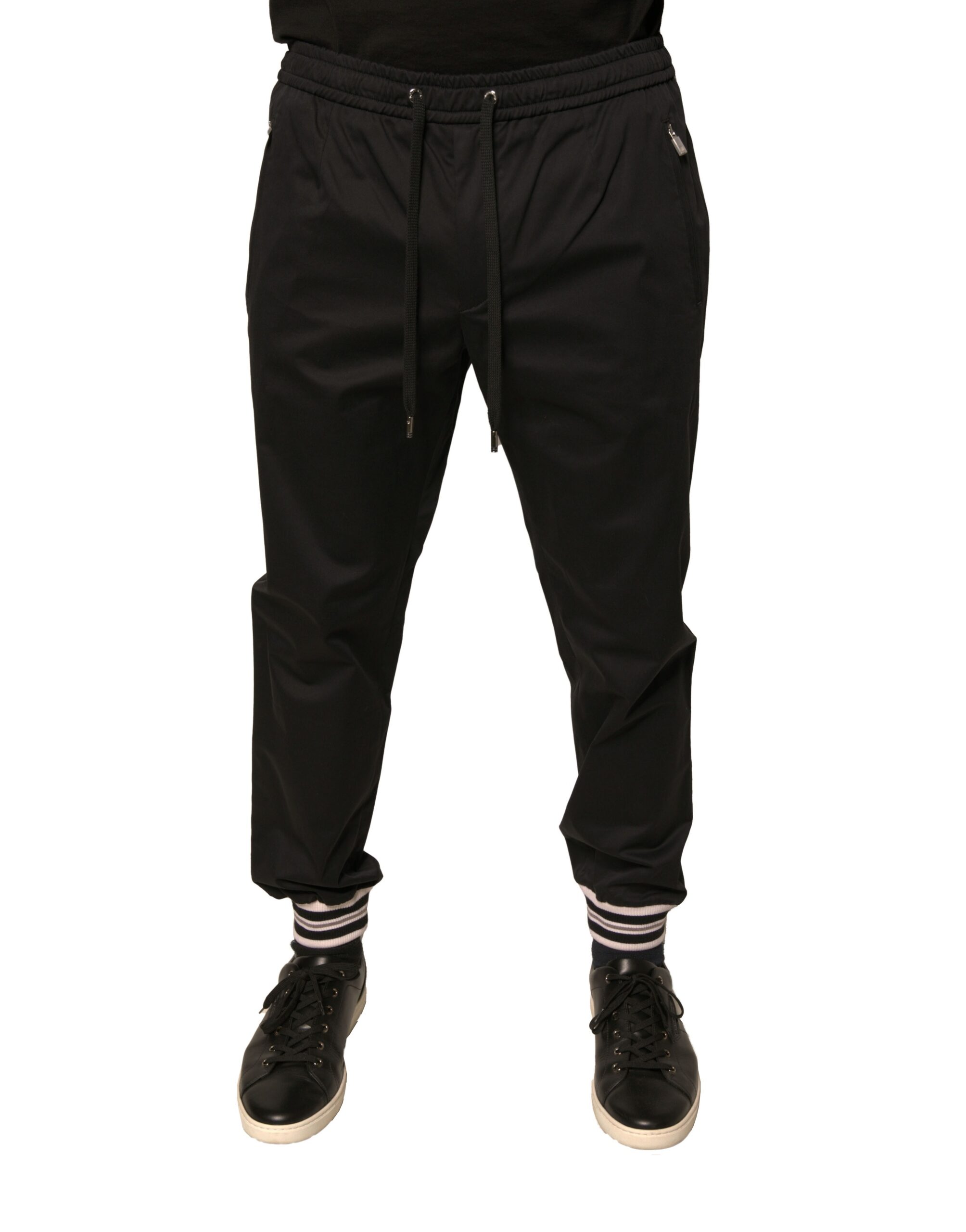 Dolce & Gabbana Schwarze Baumwoll-Stretch-Jogger-Sweatpants Hose