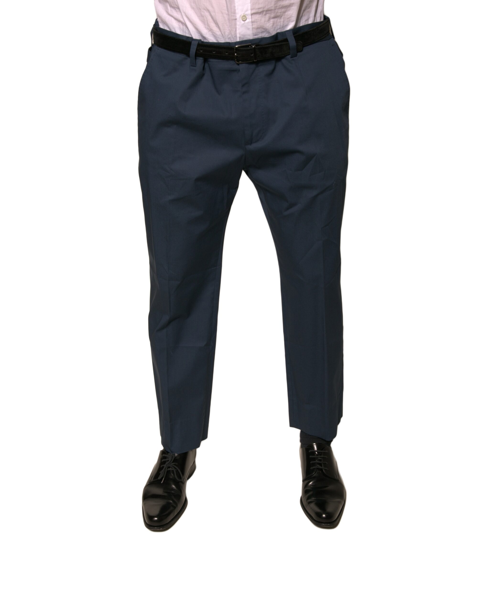 Dolce & Gabbana Blaue Baumwolle Herren Skinny Dress Pants
