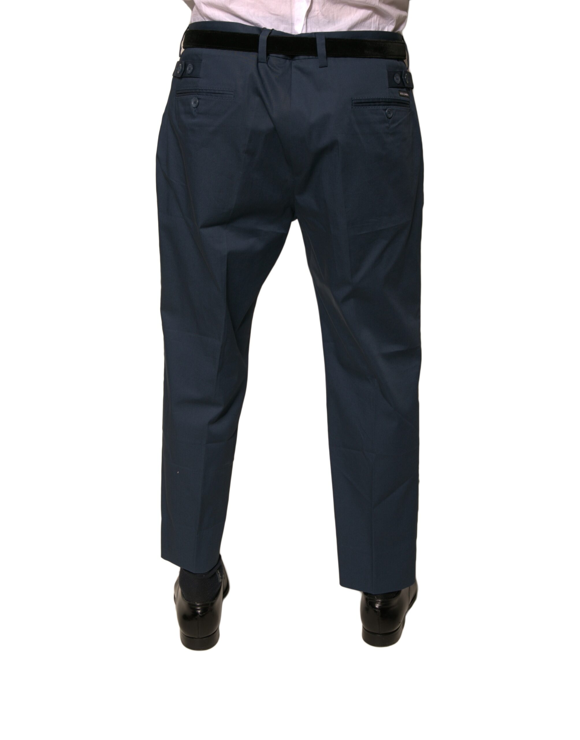 Dolce & Gabbana Blaue Baumwolle Herren Skinny Dress Pants – Bild 4