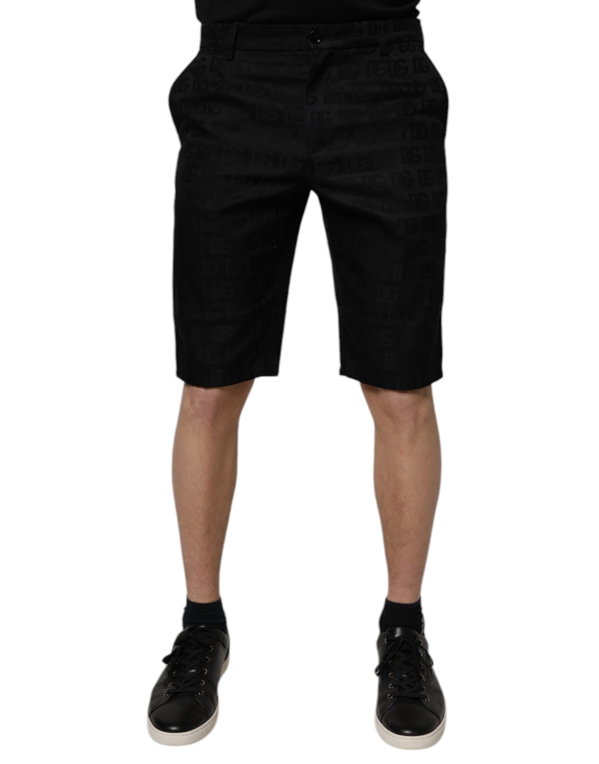 Dolce & Gabbana Schwarz Baumwolle Casual Mid Taille Chino Shorts