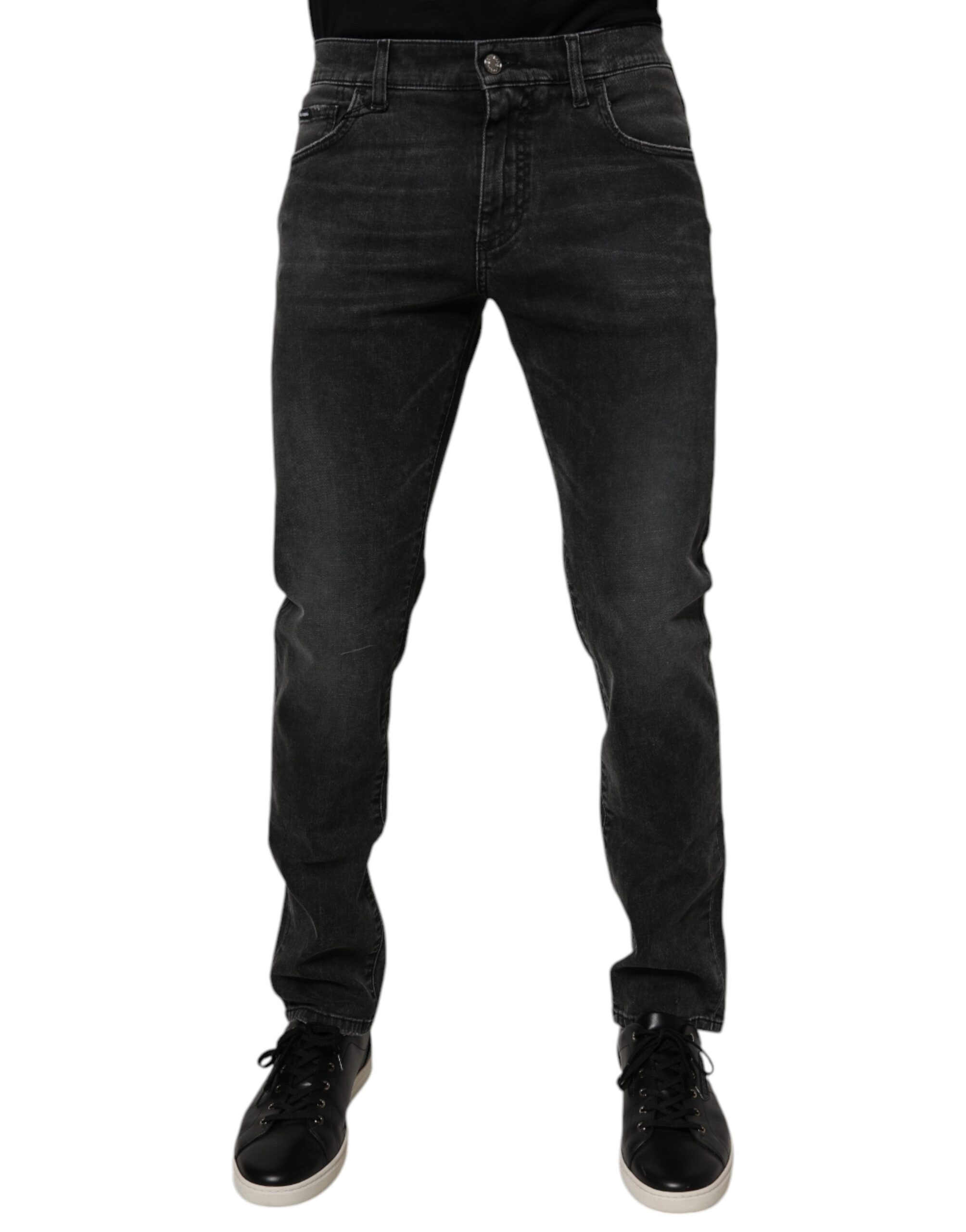 Dolce & Gabbana Schwarze Baumwoll-Stretch-Skinny-Denim-Jeans für Männer