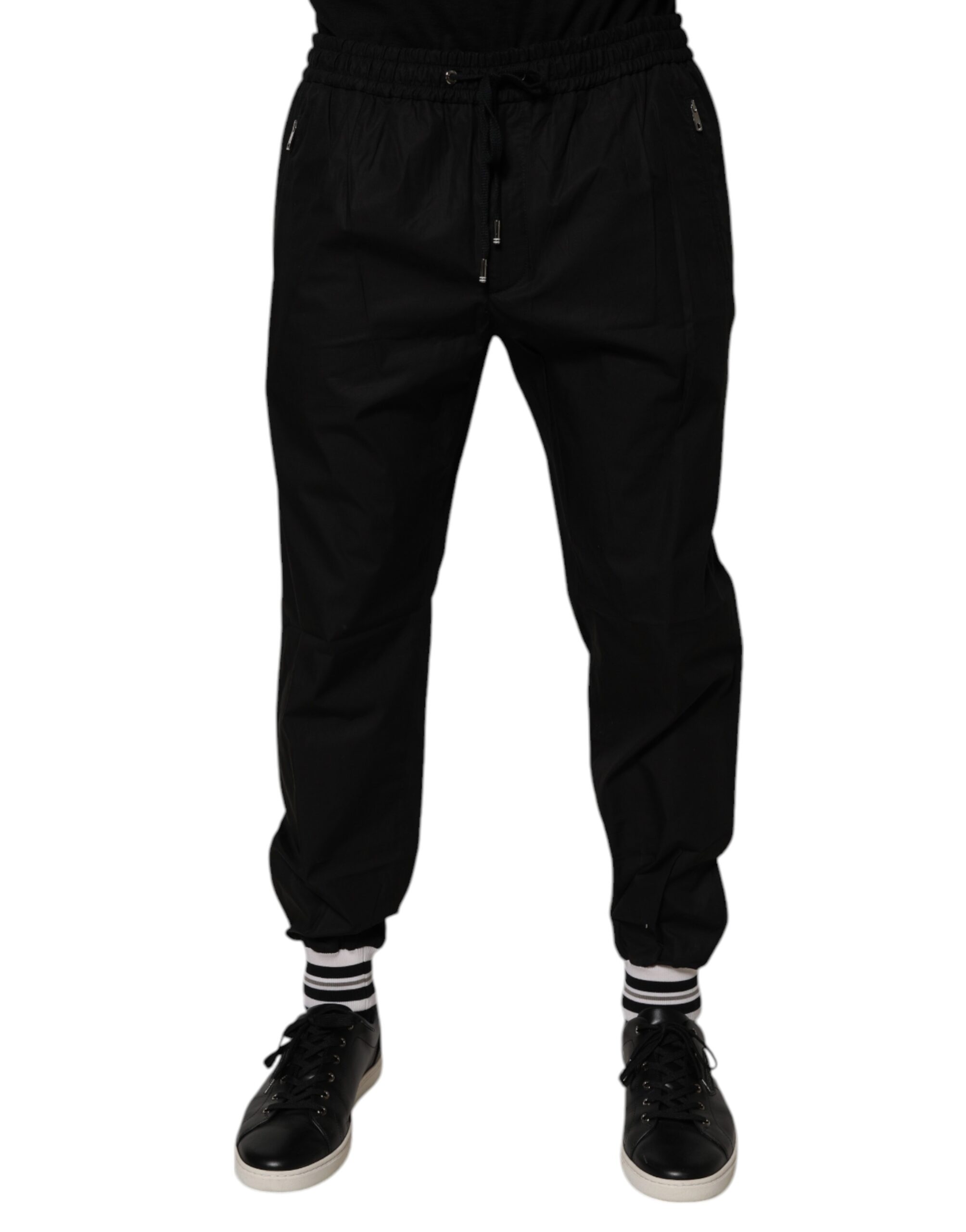 Dolce & Gabbana Schwarz Baumwolle Männer Jogger Sweatpants Hosen