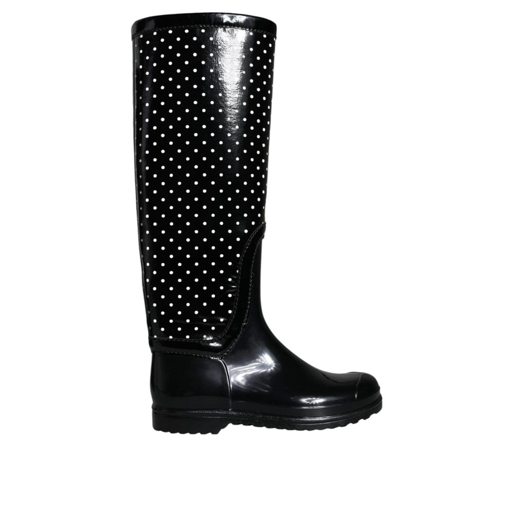 Dolce & Gabbana Elegante Gummistiefel in Schwarz