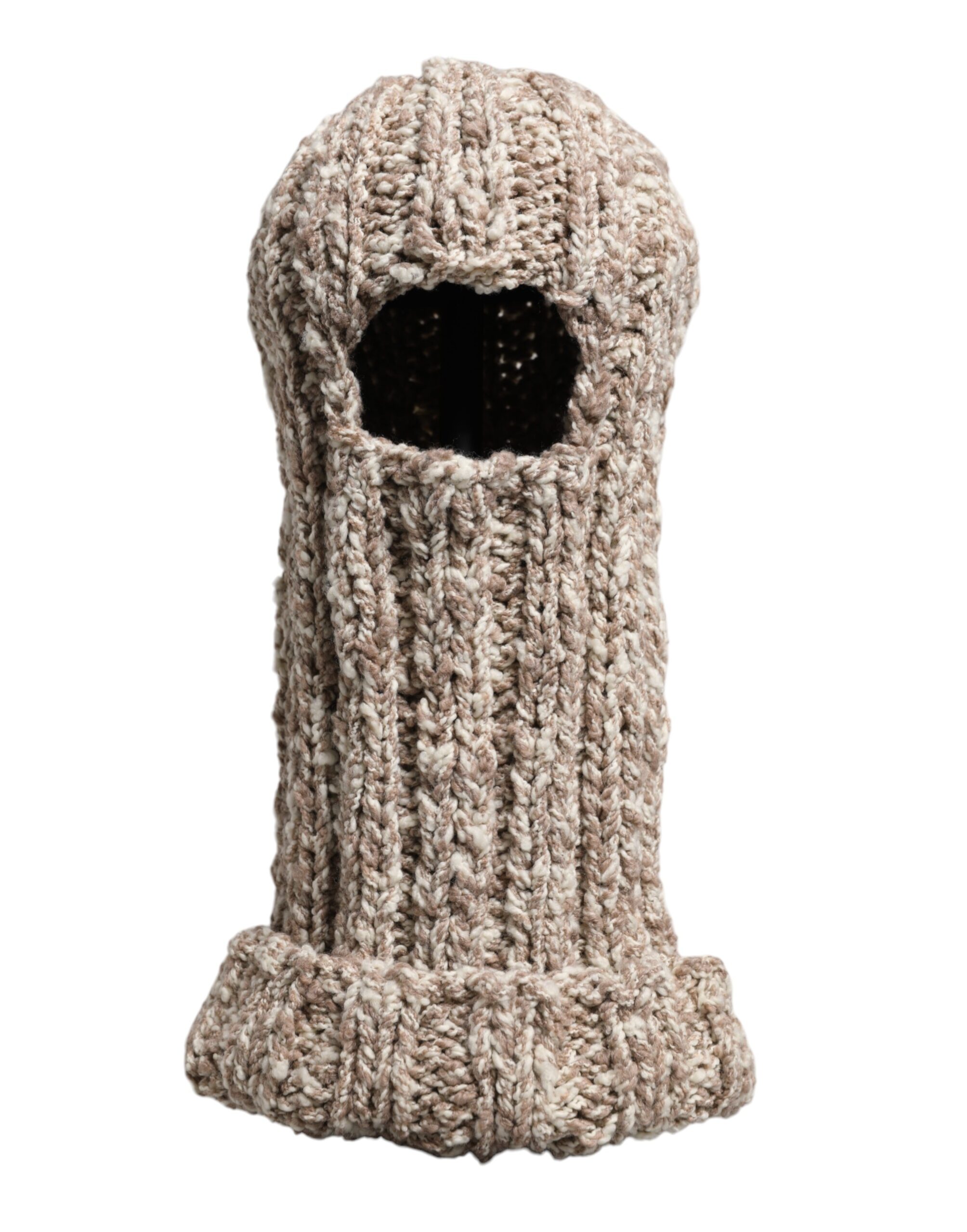 Dolce & Gabbana Beige Wolle gestrickt Skimaske Balaclava Hut