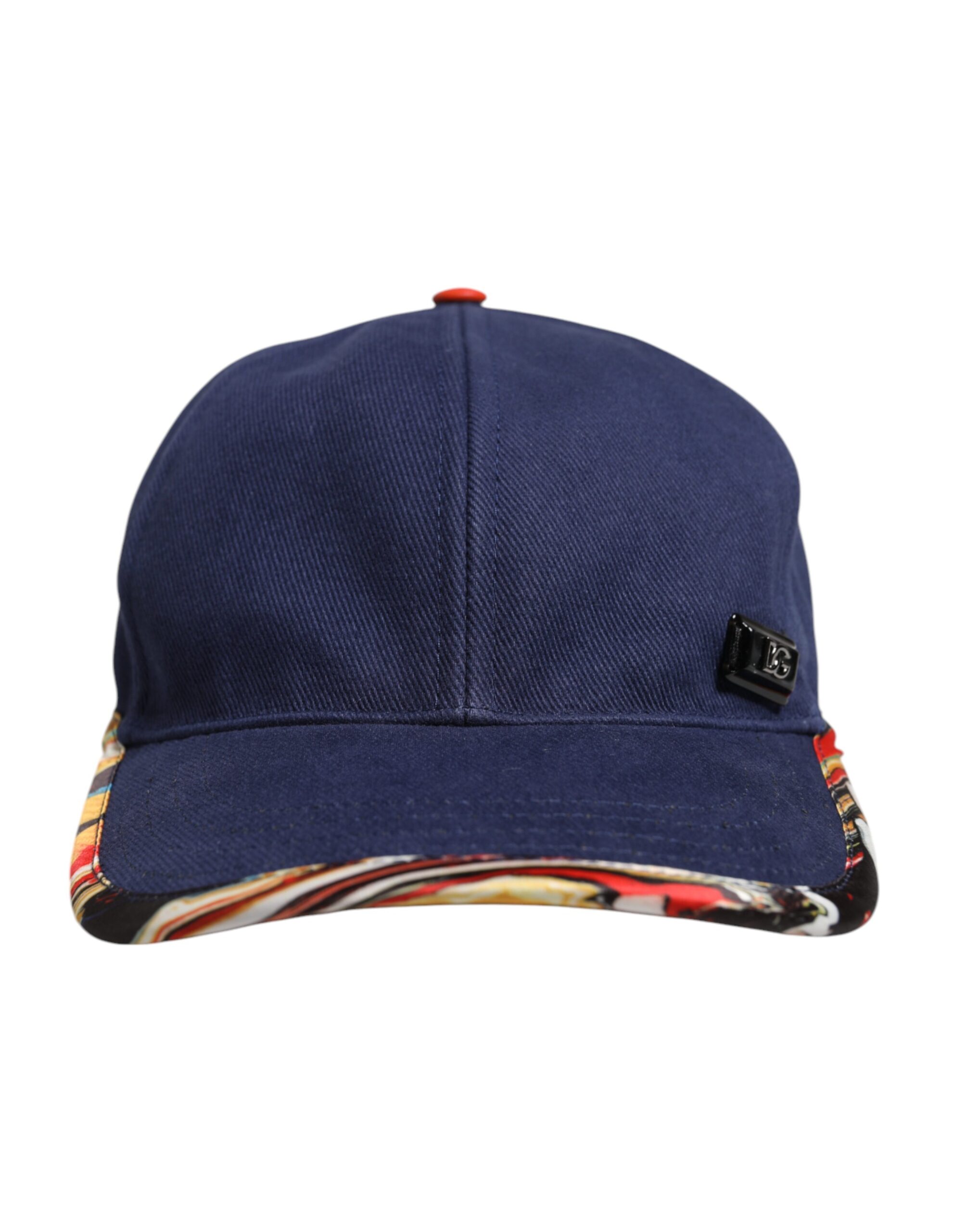 Dolce & Gabbana Baseballkappe aus blauer Baumwolle mit 6 Feldern