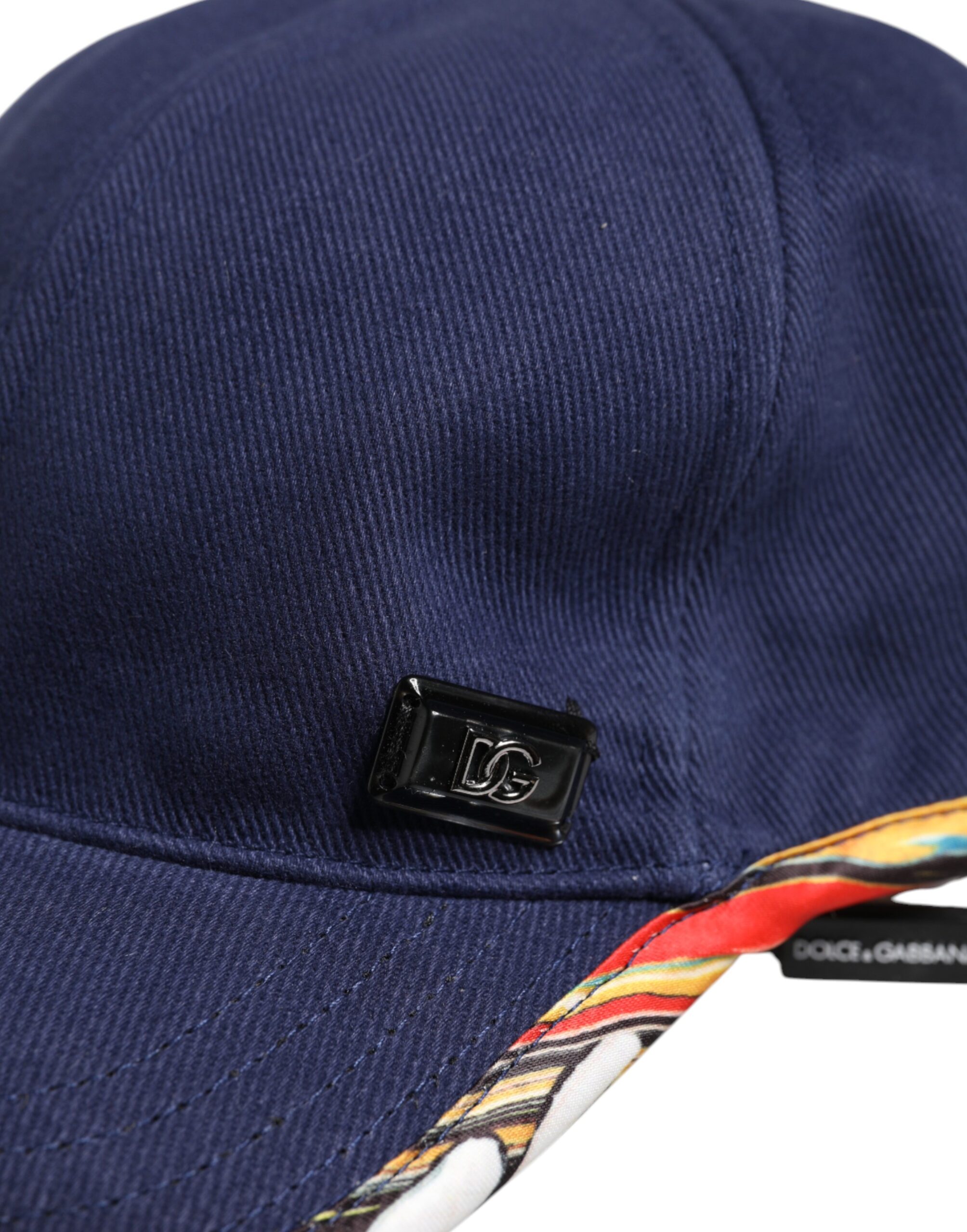 Dolce & Gabbana Baseballkappe aus blauer Baumwolle mit 6 Feldern – Bild 5