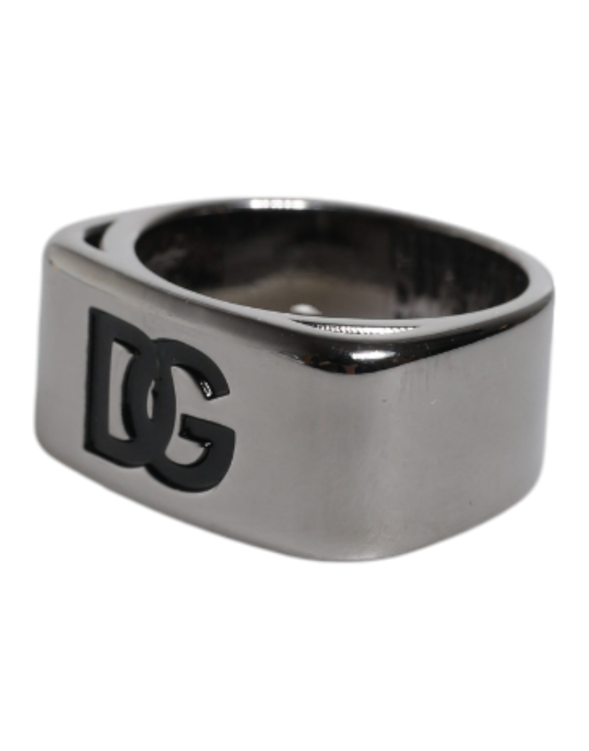 Dolce & Gabbana Silberfarbener Messing Anello DG Logo Ring