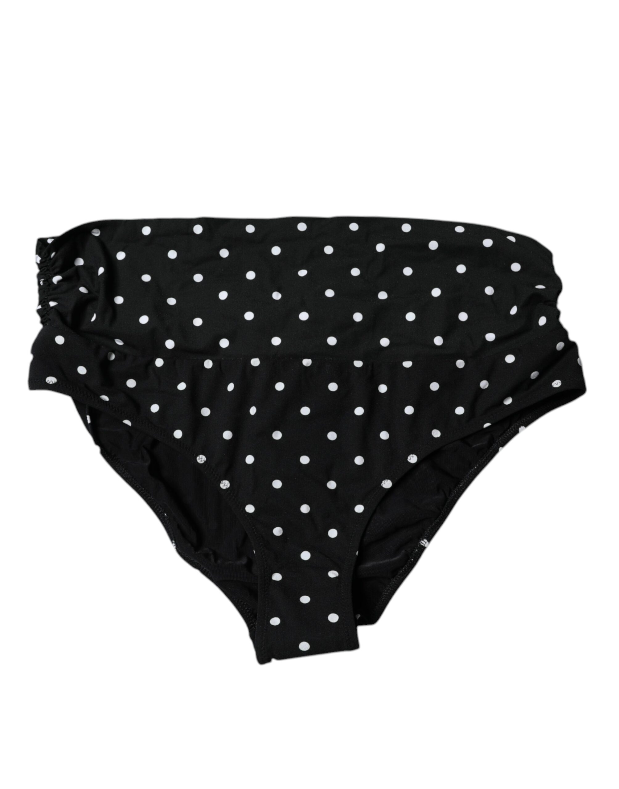 Dolce & Gabbana Schwarzer Polka Dot Badeanzug Bikini Bottom Badebekleidung