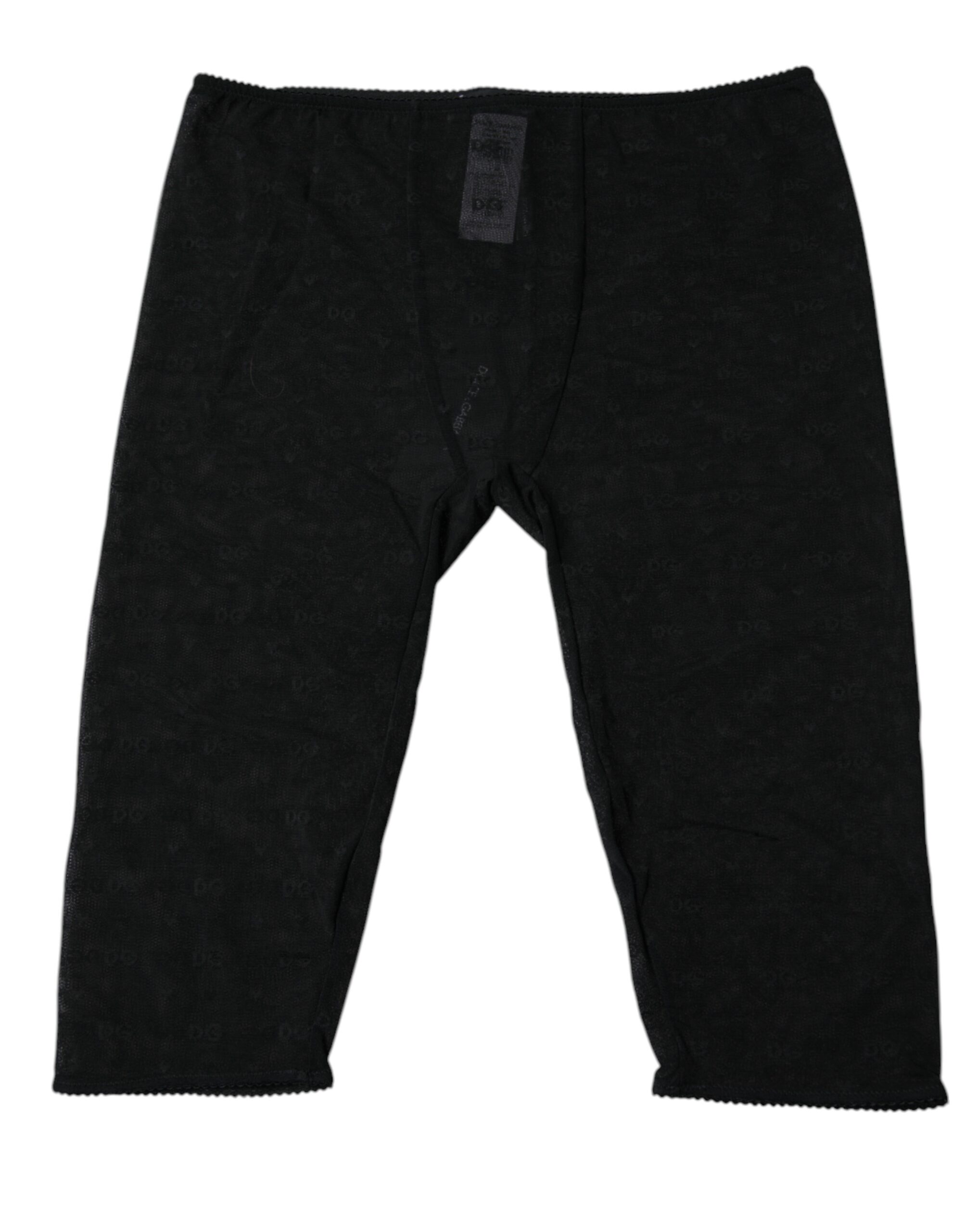 Dolce & Gabbana Schwarze Logo Spitze Dessous Gekürzte Enge Unterwäsche